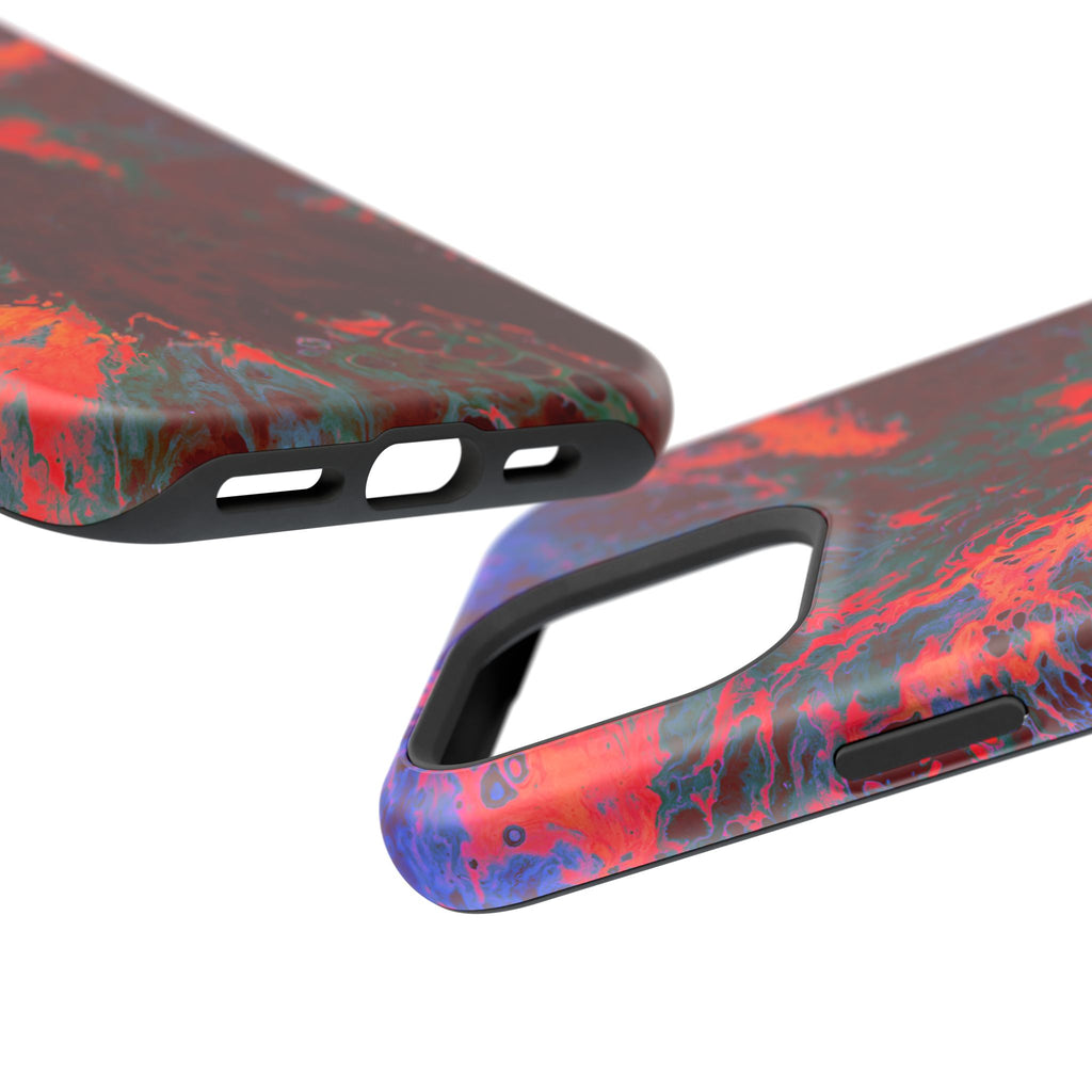 Heatwave Bloom MagSafe iPhone Case – Abstract Art Design, Shockproof for iPhone 14–17 Pro & Pro Max