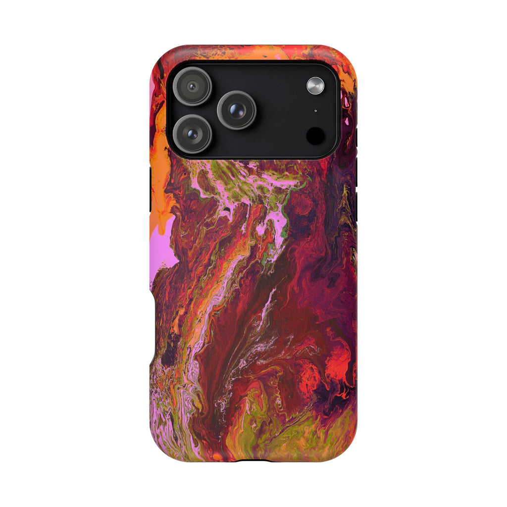 Gold Reactor X MagSafe iPhone Case – Abstract Art Design, Shockproof for iPhone 14–17 Pro & Pro Max