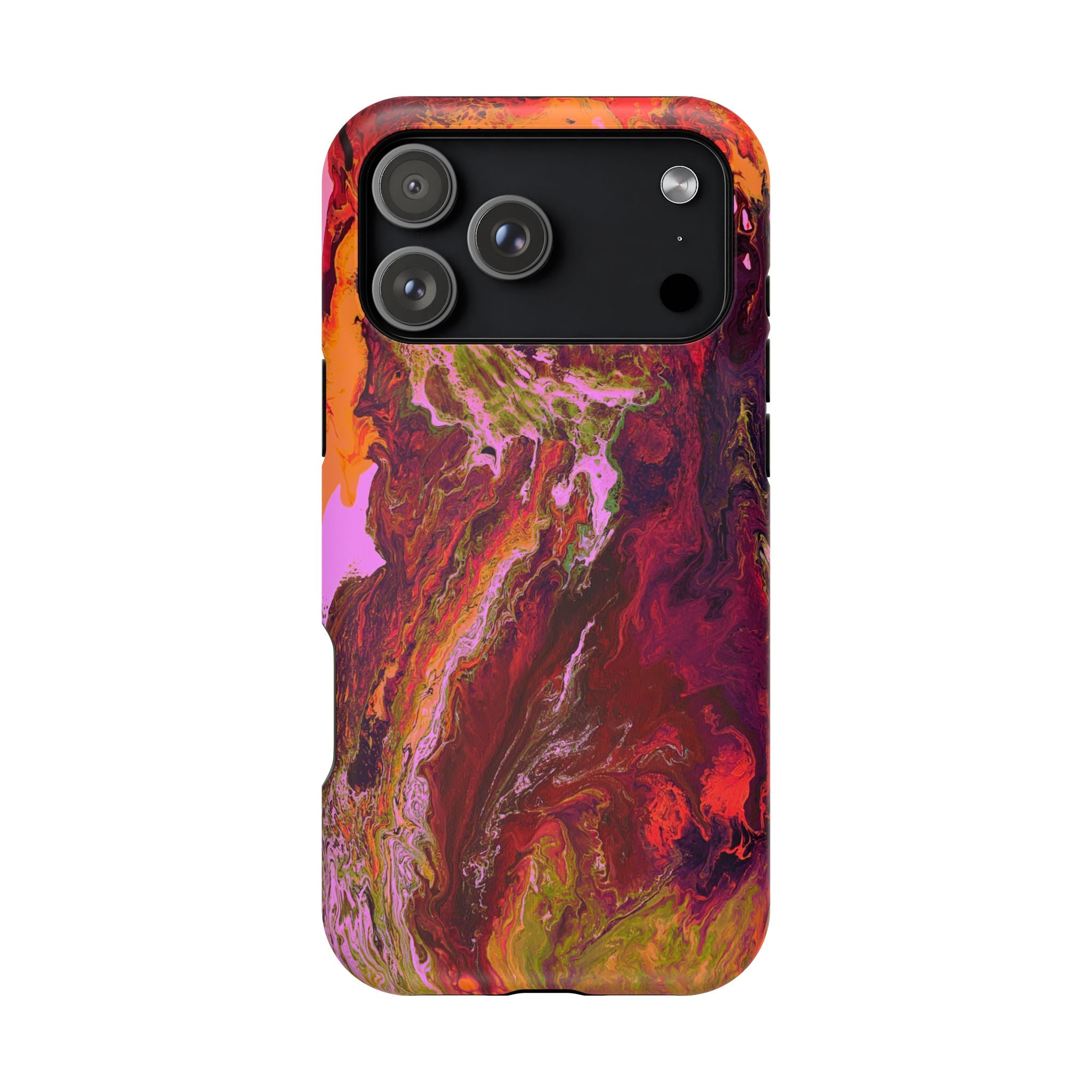 Gold Reactor X MagSafe iPhone Case – Abstract Art Design, Shockproof for iPhone 14–17 Pro & Pro Max