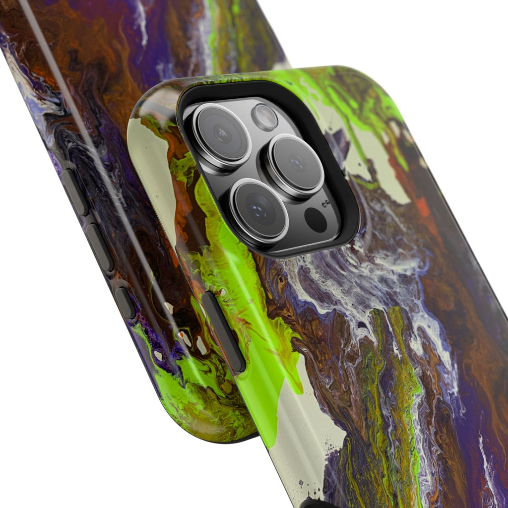 Aurora Bloom X MagSafe iPhone Case – Abstract Art Design, Shockproof for iPhone 14–17 Pro & Pro Max