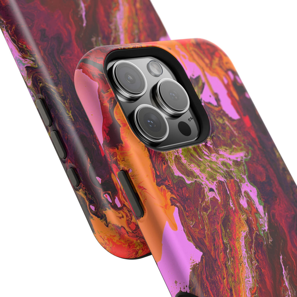 Gold Reactor X MagSafe iPhone Case – Abstract Art Design, Shockproof for iPhone 14–17 Pro & Pro Max