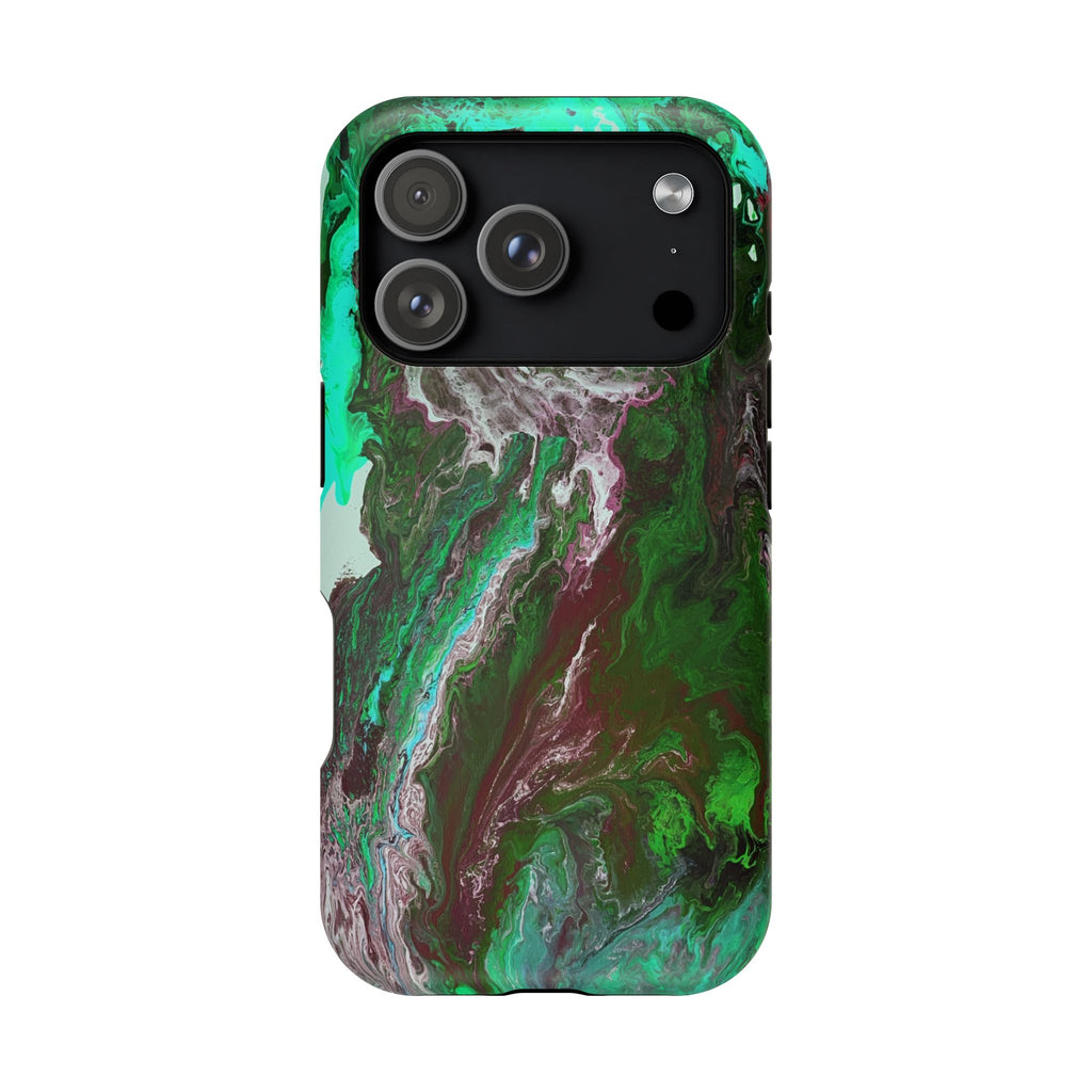 Mint Overdrive X MagSafe iPhone Case – Abstract Art Design, Shockproof for iPhone 14–17 Pro & Pro Max