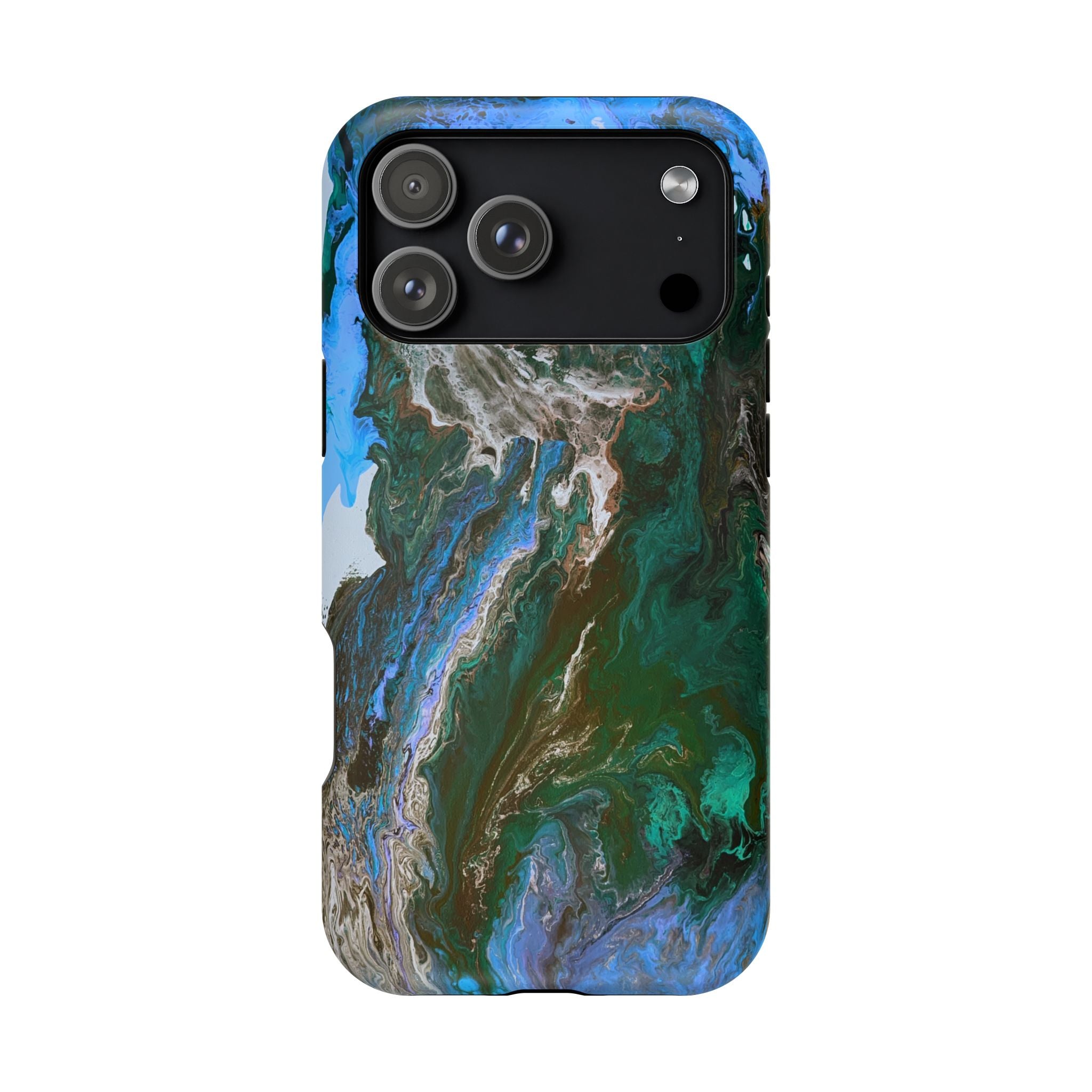 Cobalt Overdrive X MagSafe iPhone Case – Abstract Art Design, Shockproof for iPhone 14–17 Pro & Pro Max