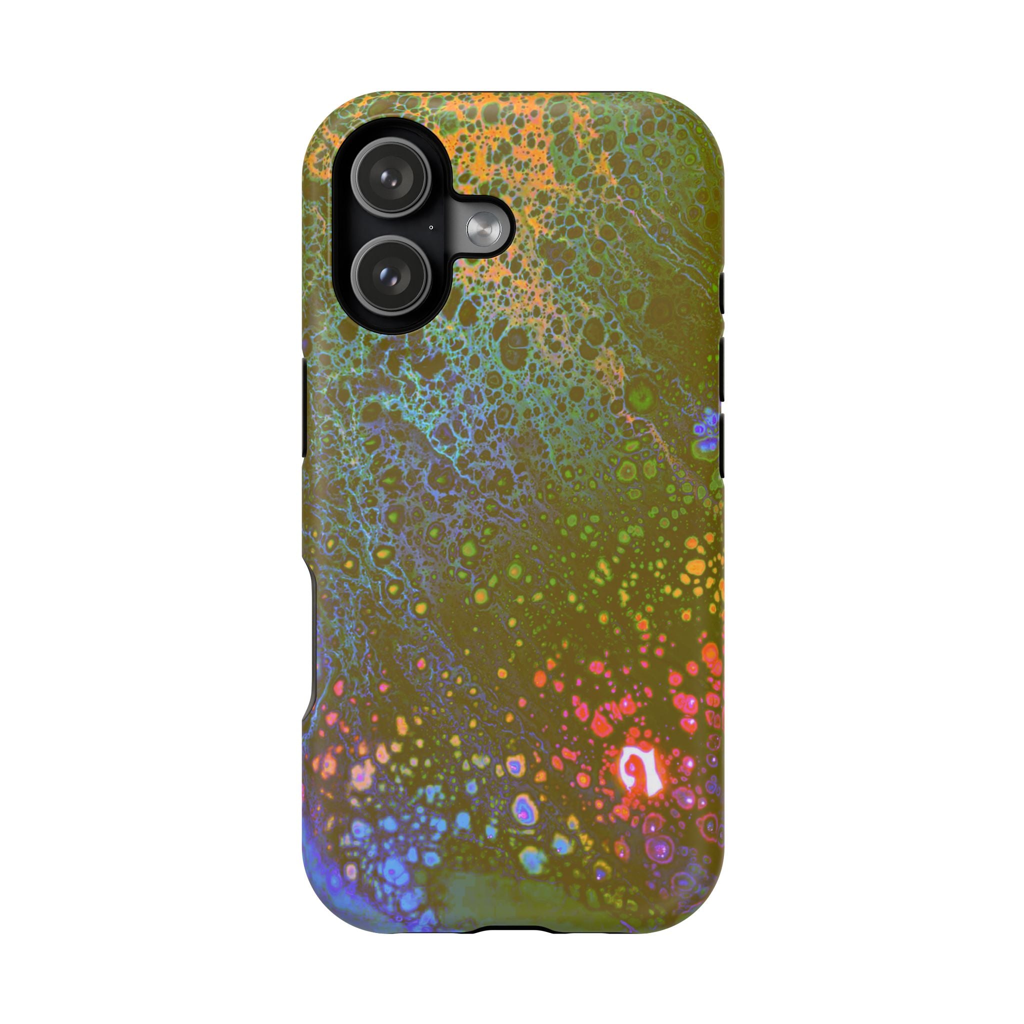 Chromatic Pulse MagSafe iPhone Case – Abstract Art Design, Shockproof for iPhone 14–17 Pro & Pro Max