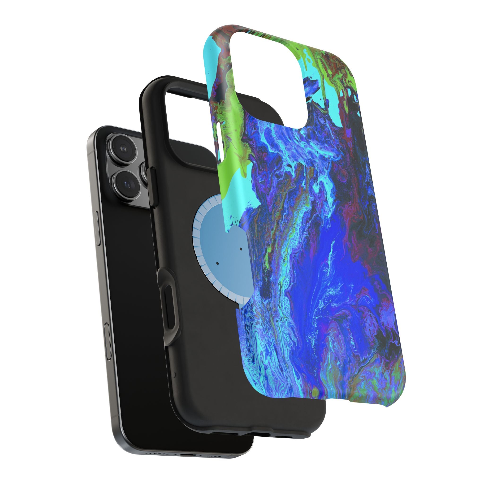 Glacial Core X MagSafe iPhone Case – Abstract Art Design, Shockproof for iPhone 14–17 Pro & Pro Max