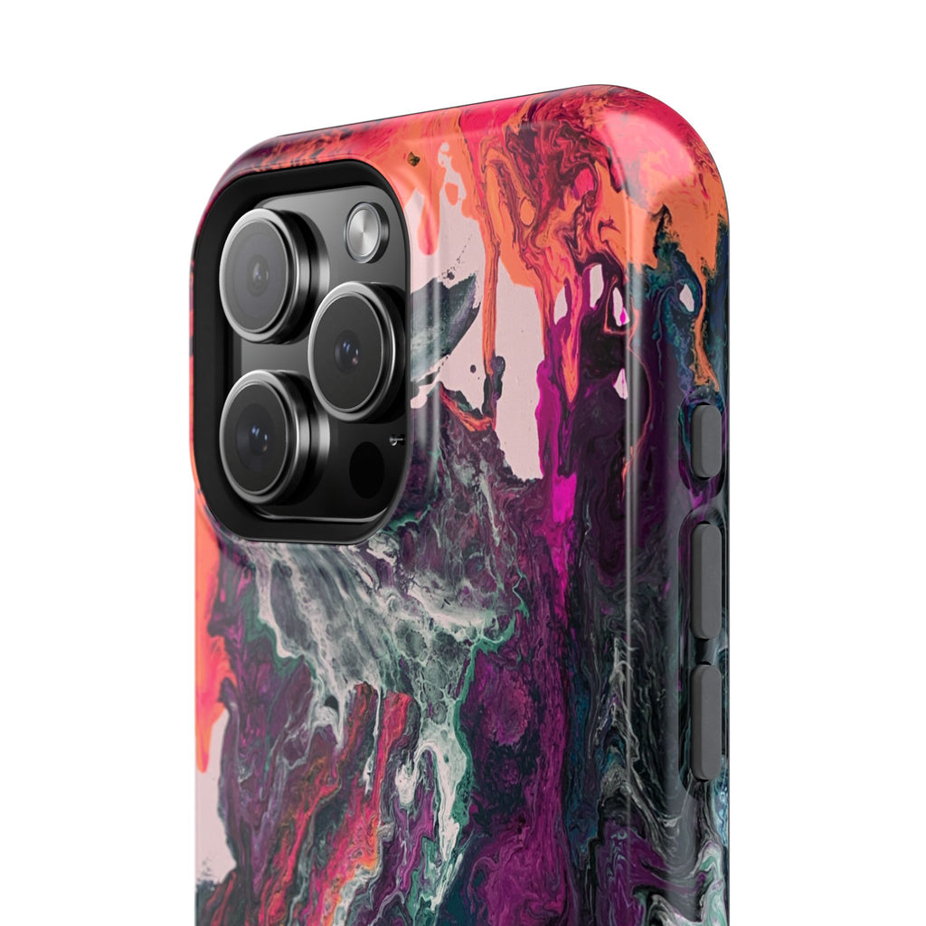 Colorwave Distortion X MagSafe iPhone Case – Abstract Art Design, Shockproof for iPhone 14–17 Pro & Pro Max