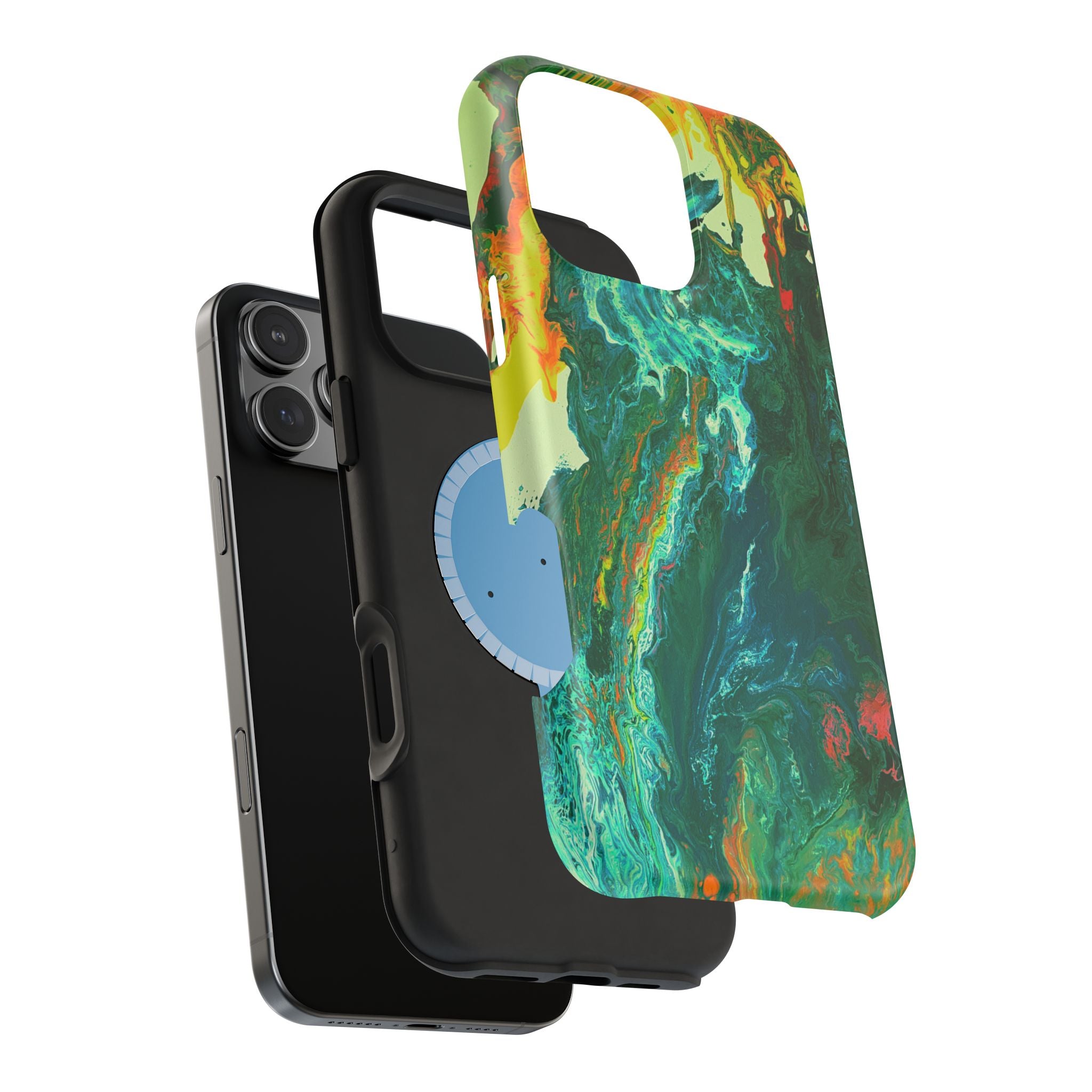 Radioactive Core X MagSafe iPhone Case – Abstract Art Design, Shockproof for iPhone 14–17 Pro & Pro Max