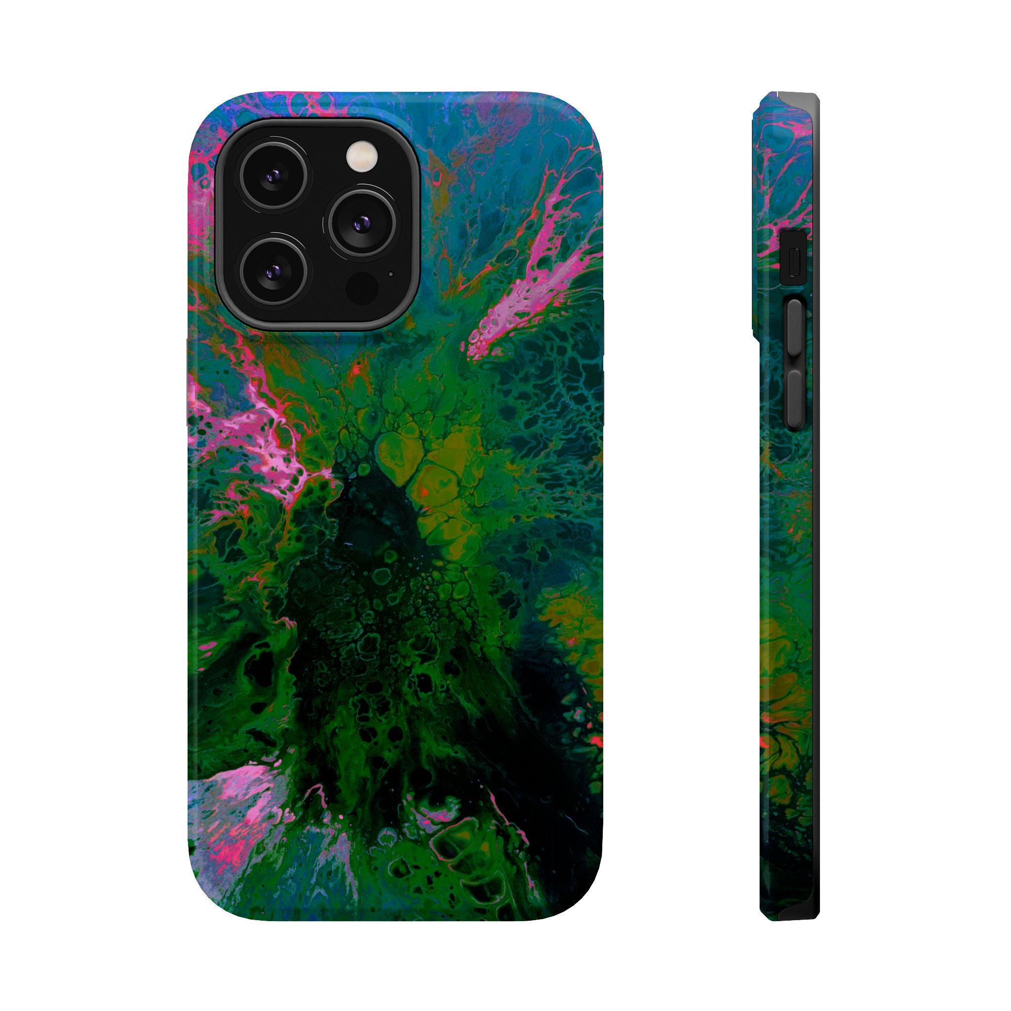 Galactic Core MagSafe iPhone Case – Abstract Art Design, Shockproof for iPhone 14–17 Pro & Pro Max