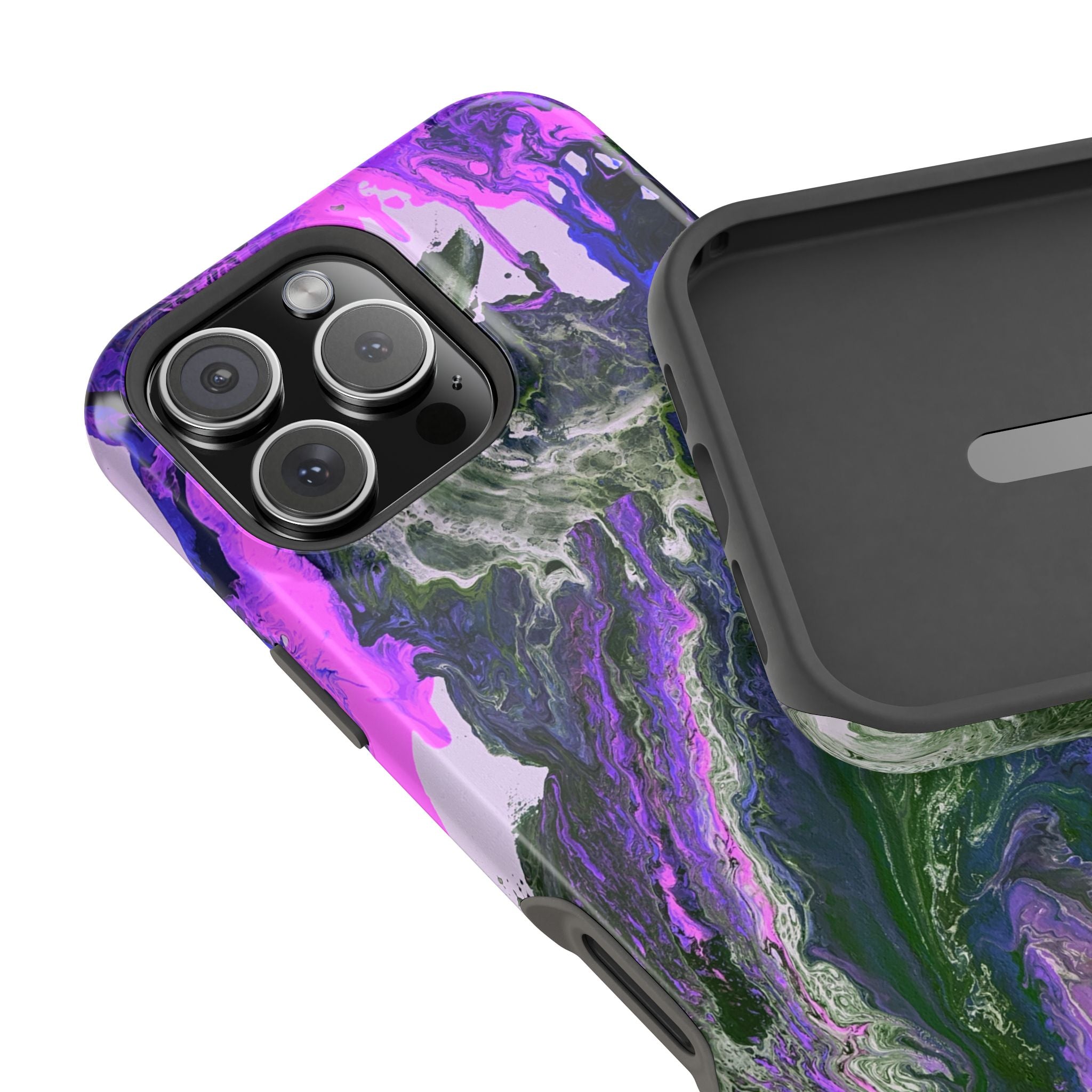Neon Blossom X MagSafe iPhone Case – Abstract Art Design, Shockproof for iPhone 14–17 Pro & Pro Max