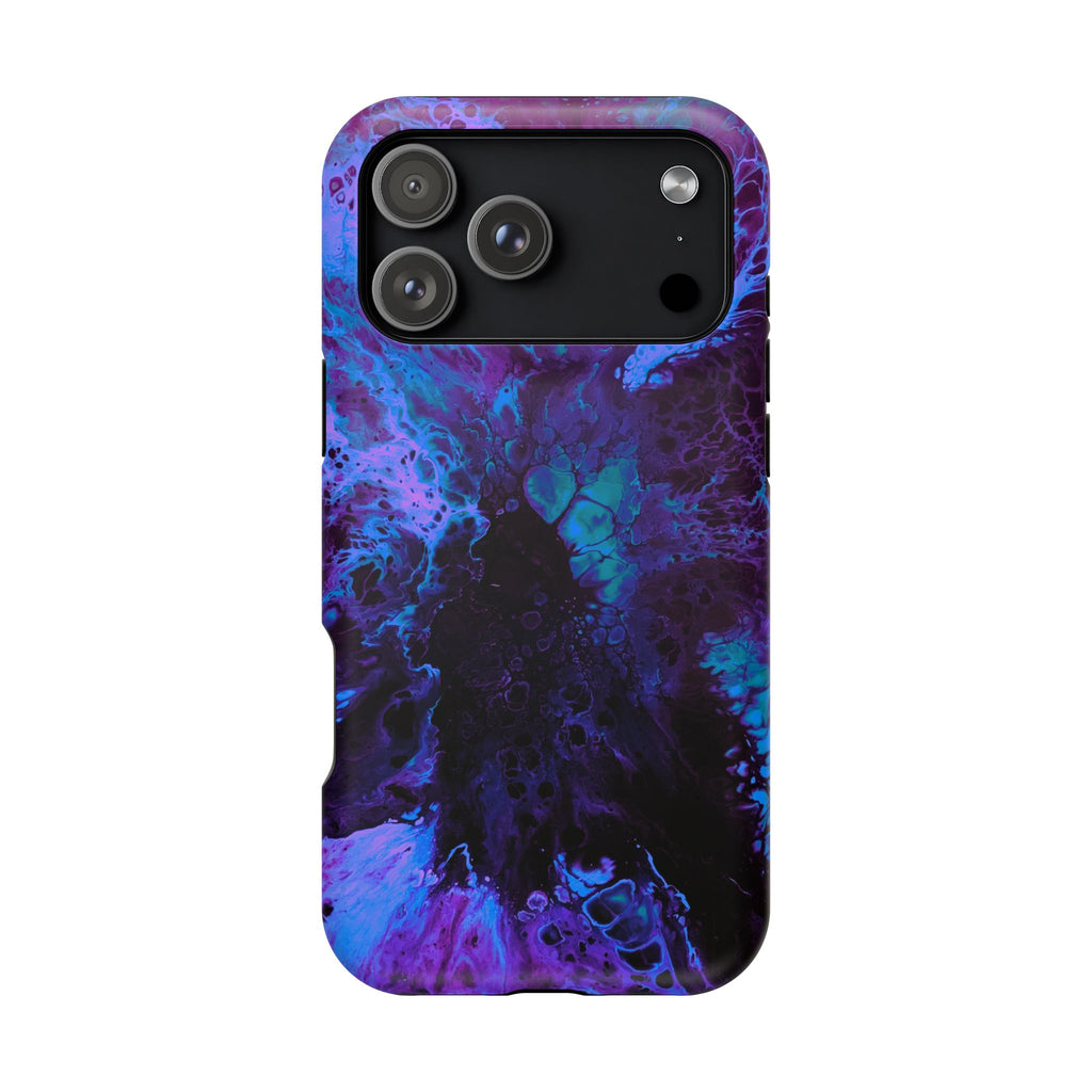 Azure Reactor MagSafe iPhone Case – Abstract Art Design, Shockproof for iPhone 14–17 Pro & Pro Max