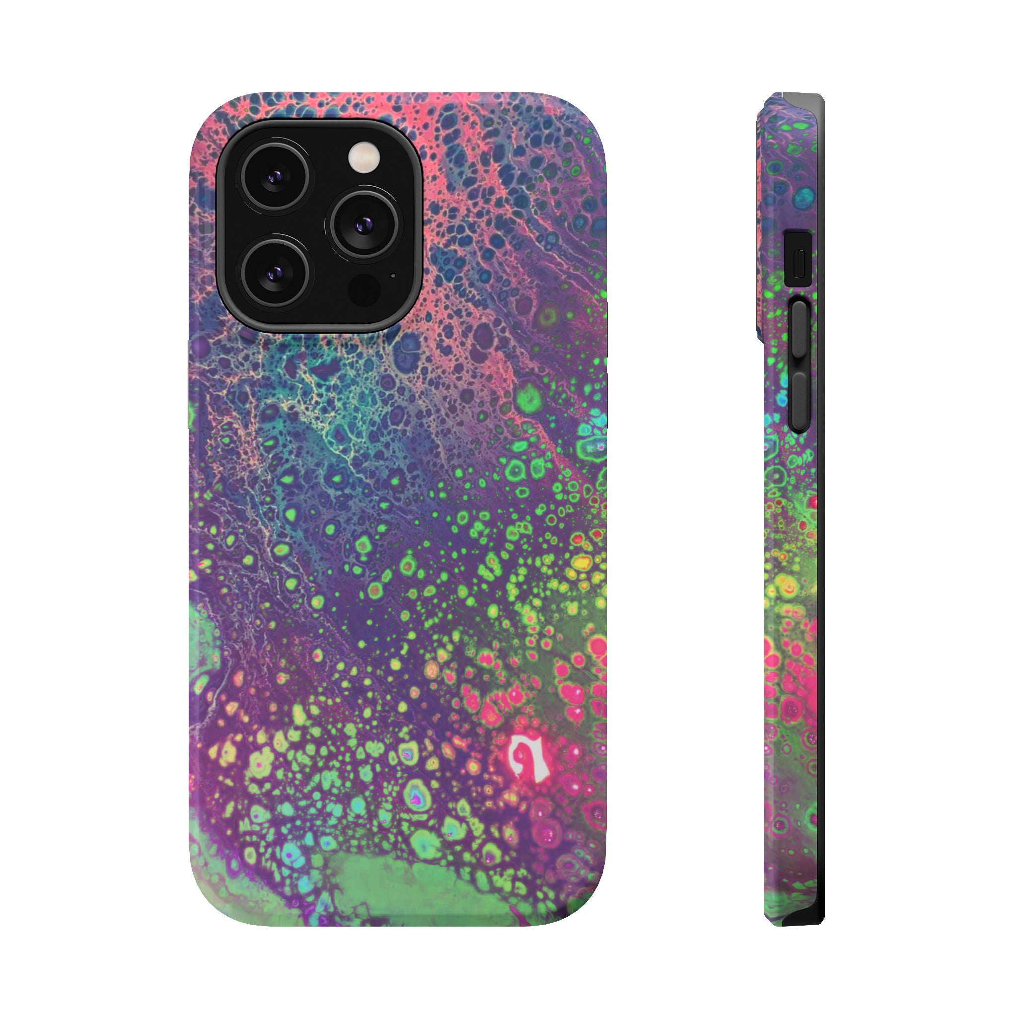 Glow Garden MagSafe iPhone Case – Abstract Art Design, Shockproof for iPhone 14–17 Pro & Pro Max