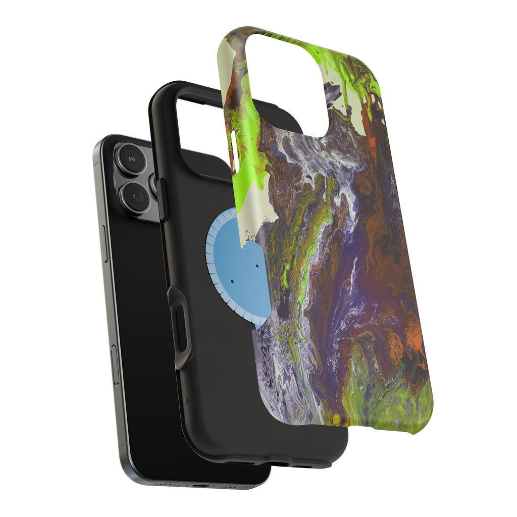 Aurora Bloom X MagSafe iPhone Case – Abstract Art Design, Shockproof for iPhone 14–17 Pro & Pro Max