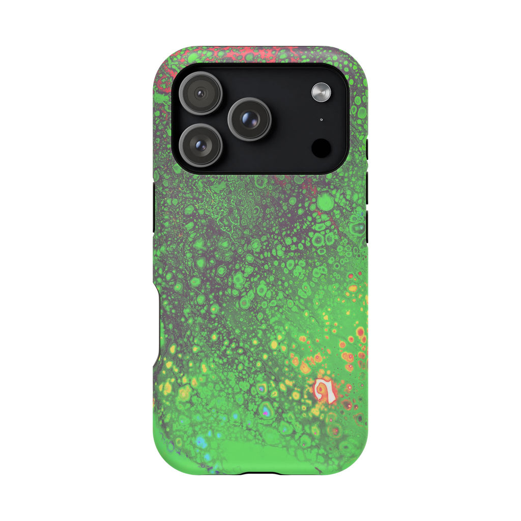 Toxic Pulse MagSafe iPhone Case – Abstract Art Design, Shockproof for iPhone 14–17 Pro & Pro Max