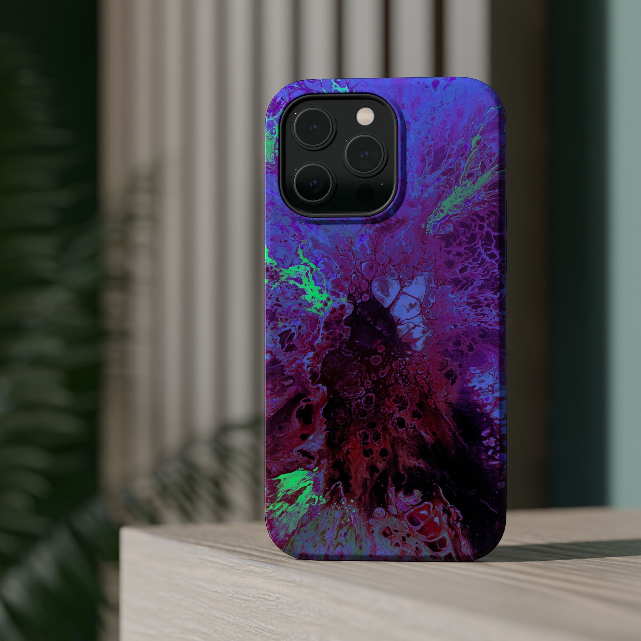Mystic Reactor MagSafe iPhone Case – Abstract Art Design, Shockproof for iPhone 14–17 Pro & Pro Max