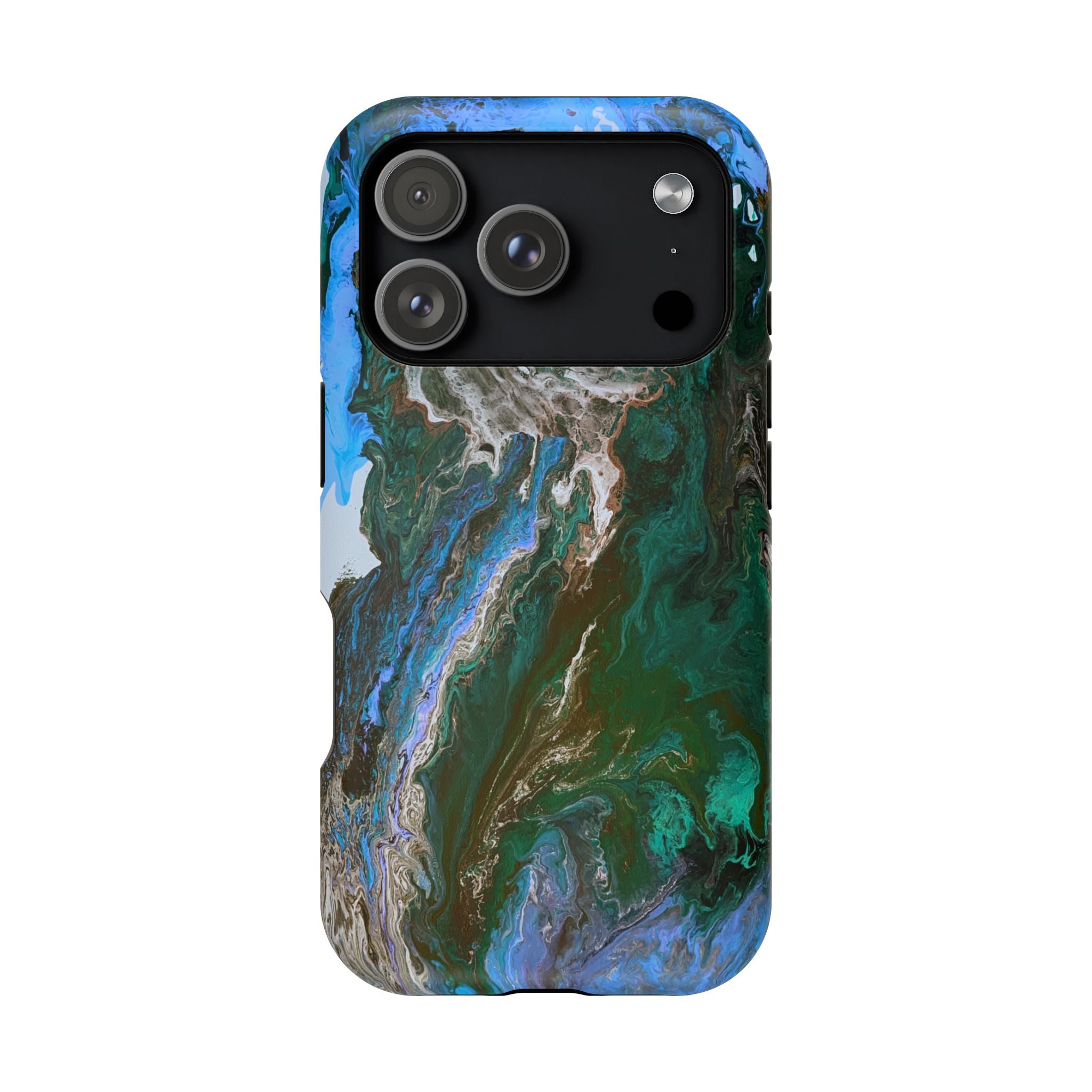 Cobalt Overdrive X MagSafe iPhone Case – Abstract Art Design, Shockproof for iPhone 14–17 Pro & Pro Max