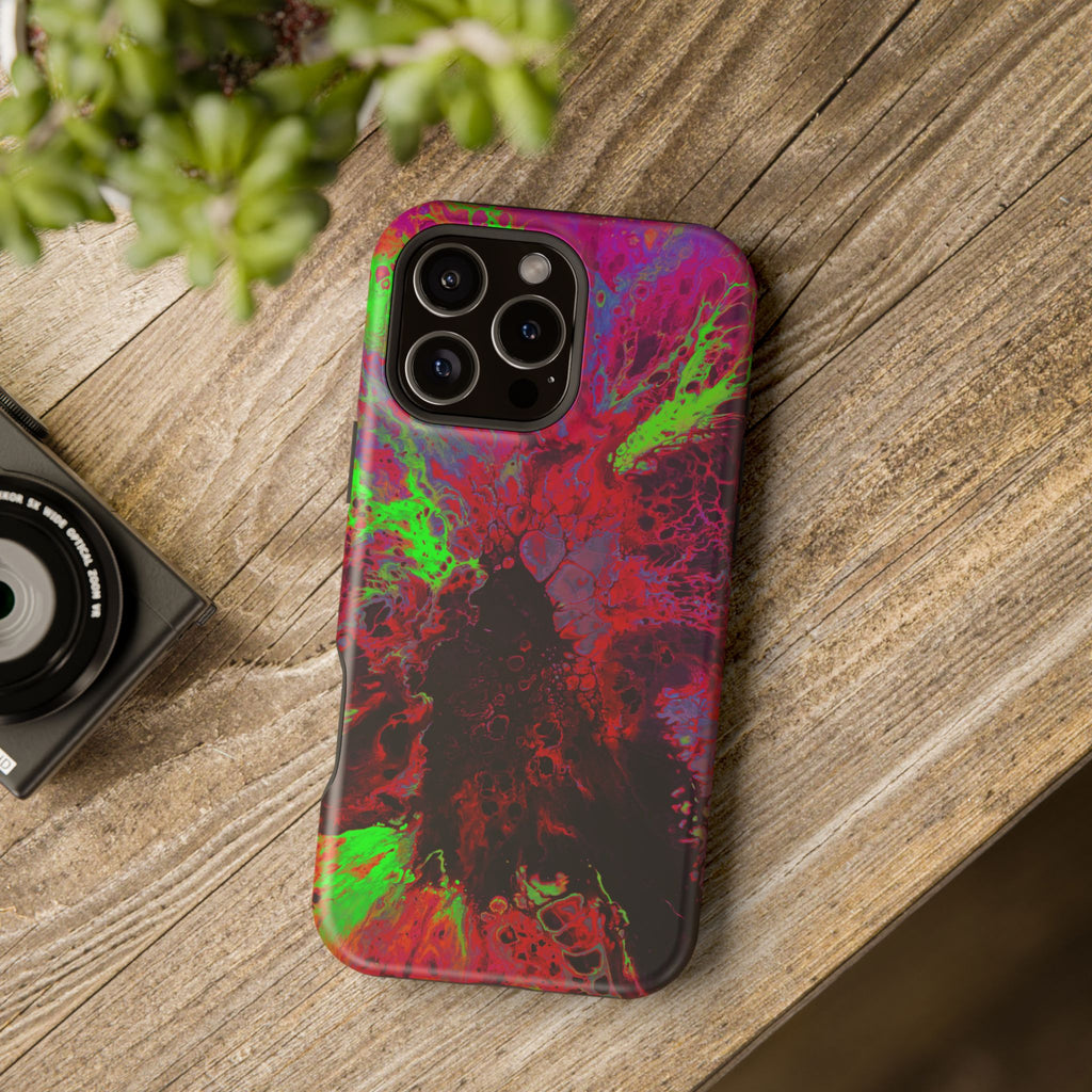 Toxic Flux MagSafe iPhone Case – Abstract Art Design, Shockproof for iPhone 14–17 Pro & Pro Max