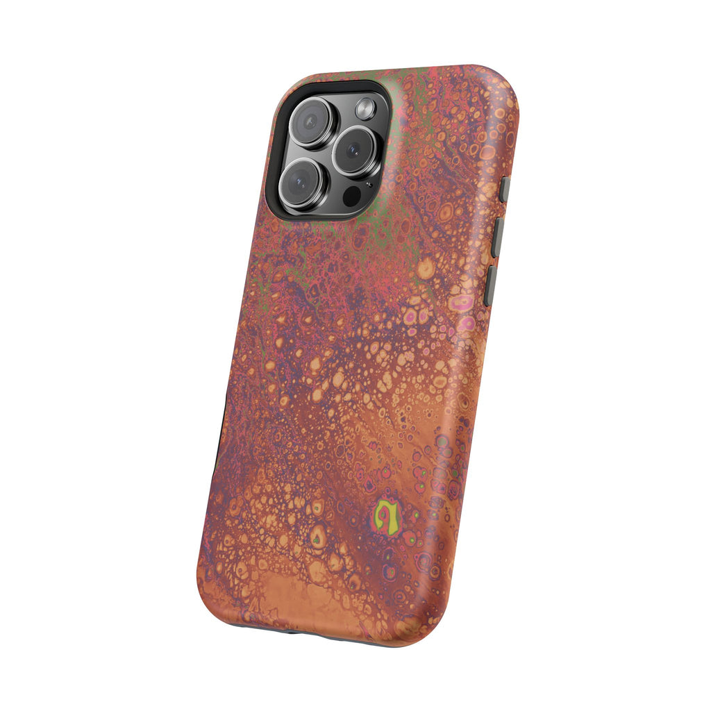 Amber Surge MagSafe iPhone Case – Abstract Art Design, Shockproof for iPhone 14–17 Pro & Pro Max