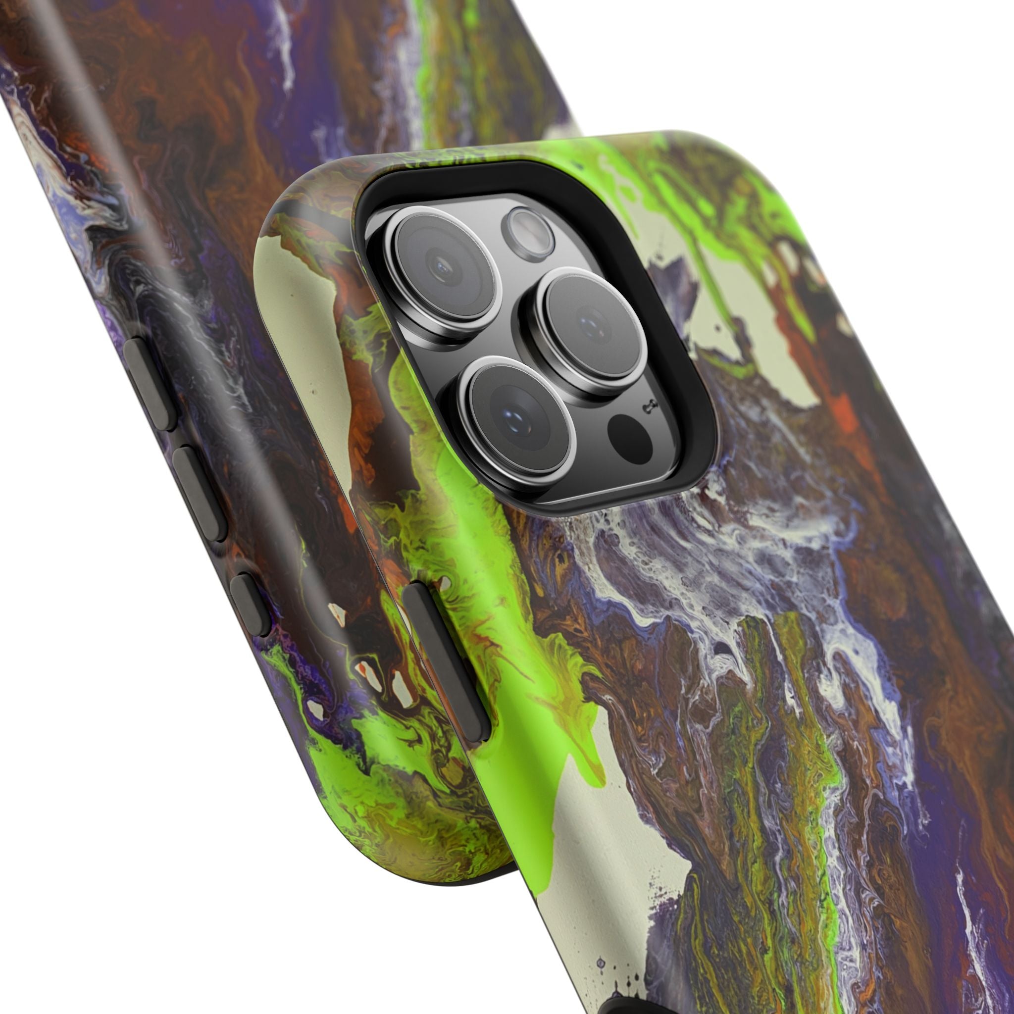 Aurora Bloom X MagSafe iPhone Case – Abstract Art Design, Shockproof for iPhone 14–17 Pro & Pro Max