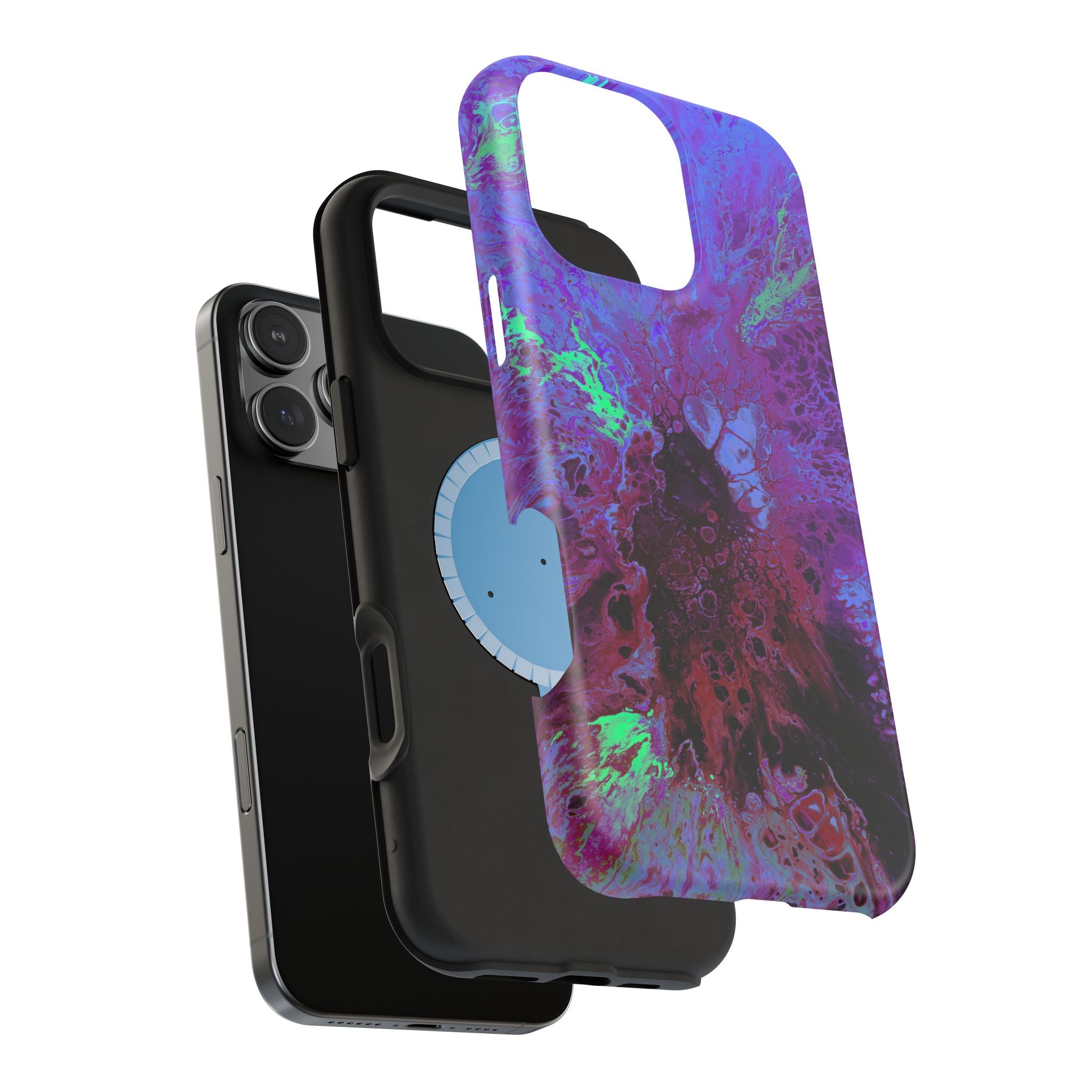 Mystic Reactor MagSafe iPhone Case – Abstract Art Design, Shockproof for iPhone 14–17 Pro & Pro Max