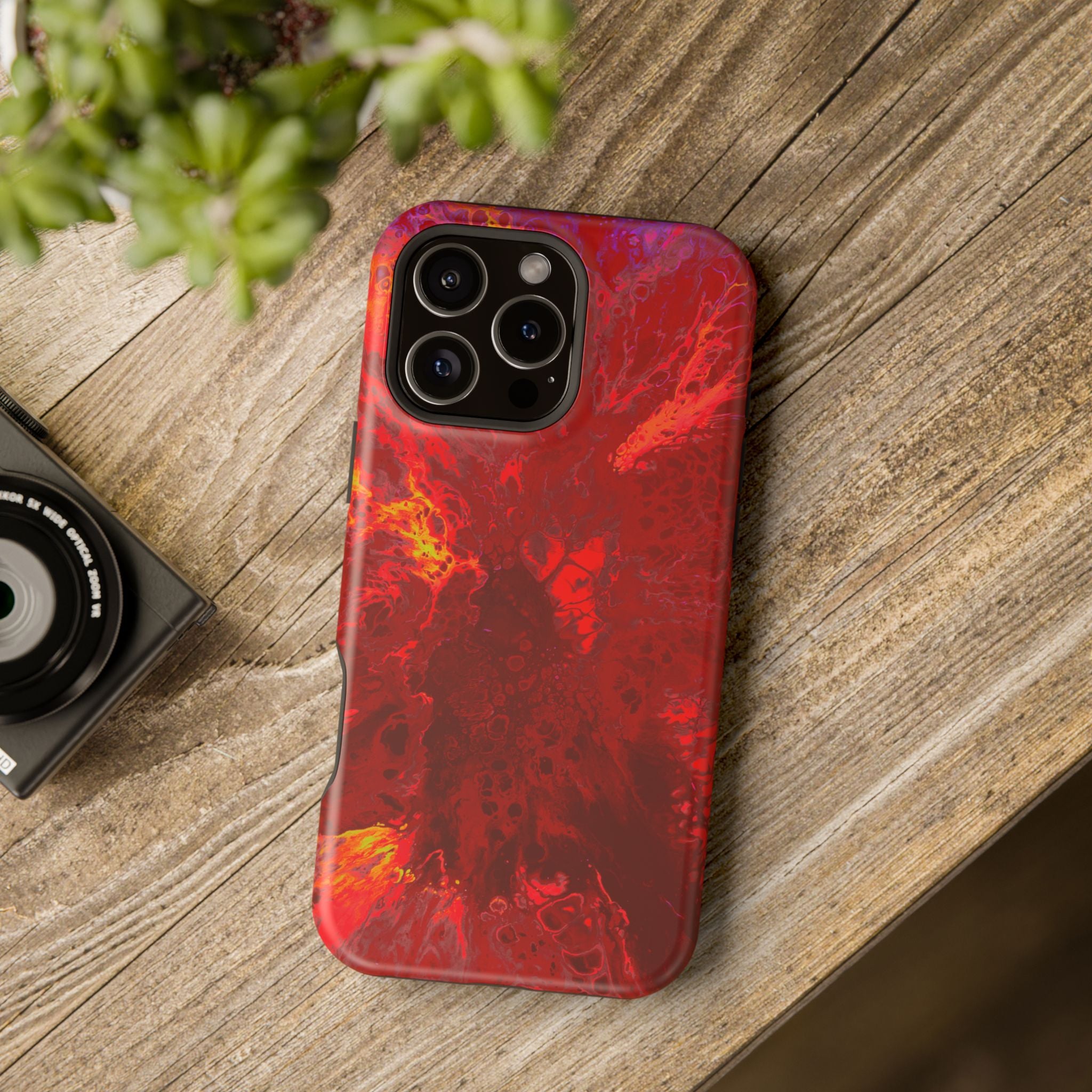 Inferno Pulse MagSafe iPhone Case – Abstract Art Design, Shockproof for iPhone 14–17 Pro & Pro Max