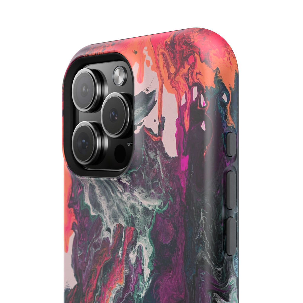 Colorwave Distortion X MagSafe iPhone Case – Abstract Art Design, Shockproof for iPhone 14–17 Pro & Pro Max