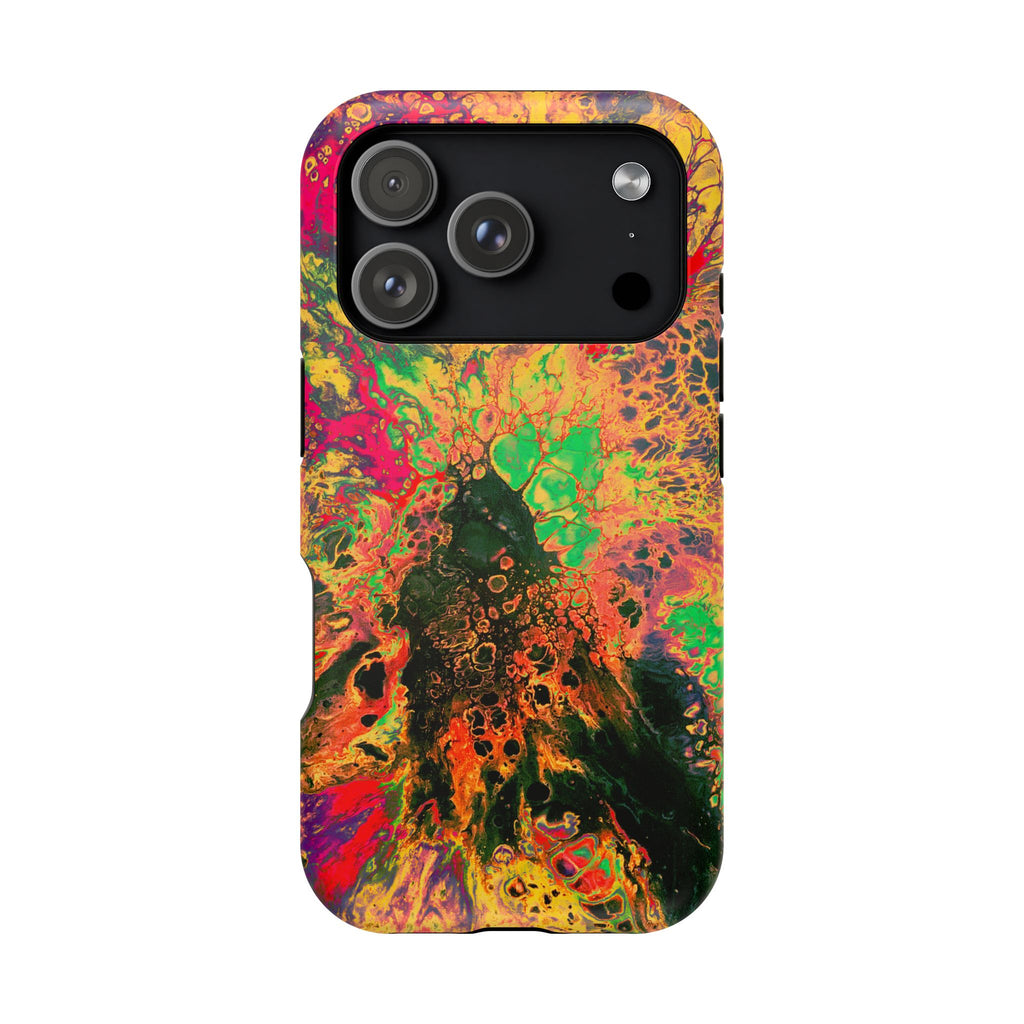 Bio Surge MagSafe iPhone Case – Abstract Art Design, Shockproof for iPhone 14–17 Pro & Pro Max