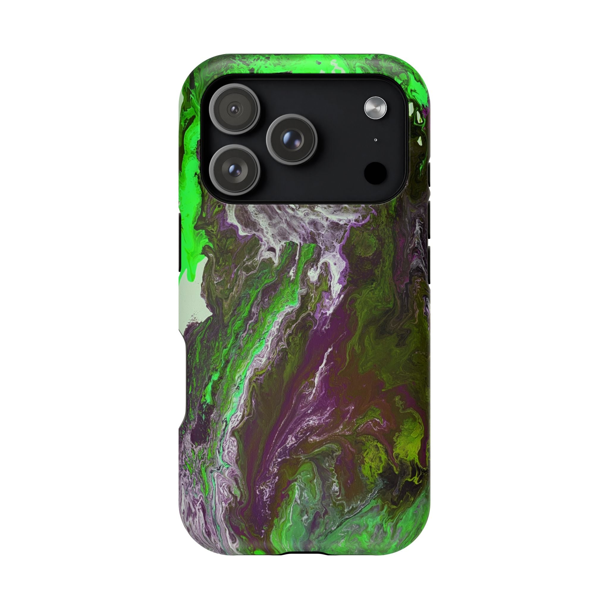 Biohazard Flow X MagSafe iPhone Case – Abstract Art Design, Shockproof for iPhone 14–17 Pro & Pro Max