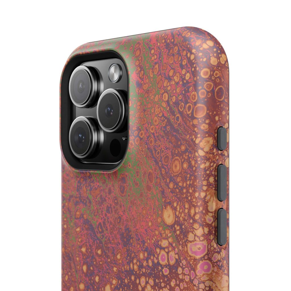 Amber Surge MagSafe iPhone Case – Abstract Art Design, Shockproof for iPhone 14–17 Pro & Pro Max