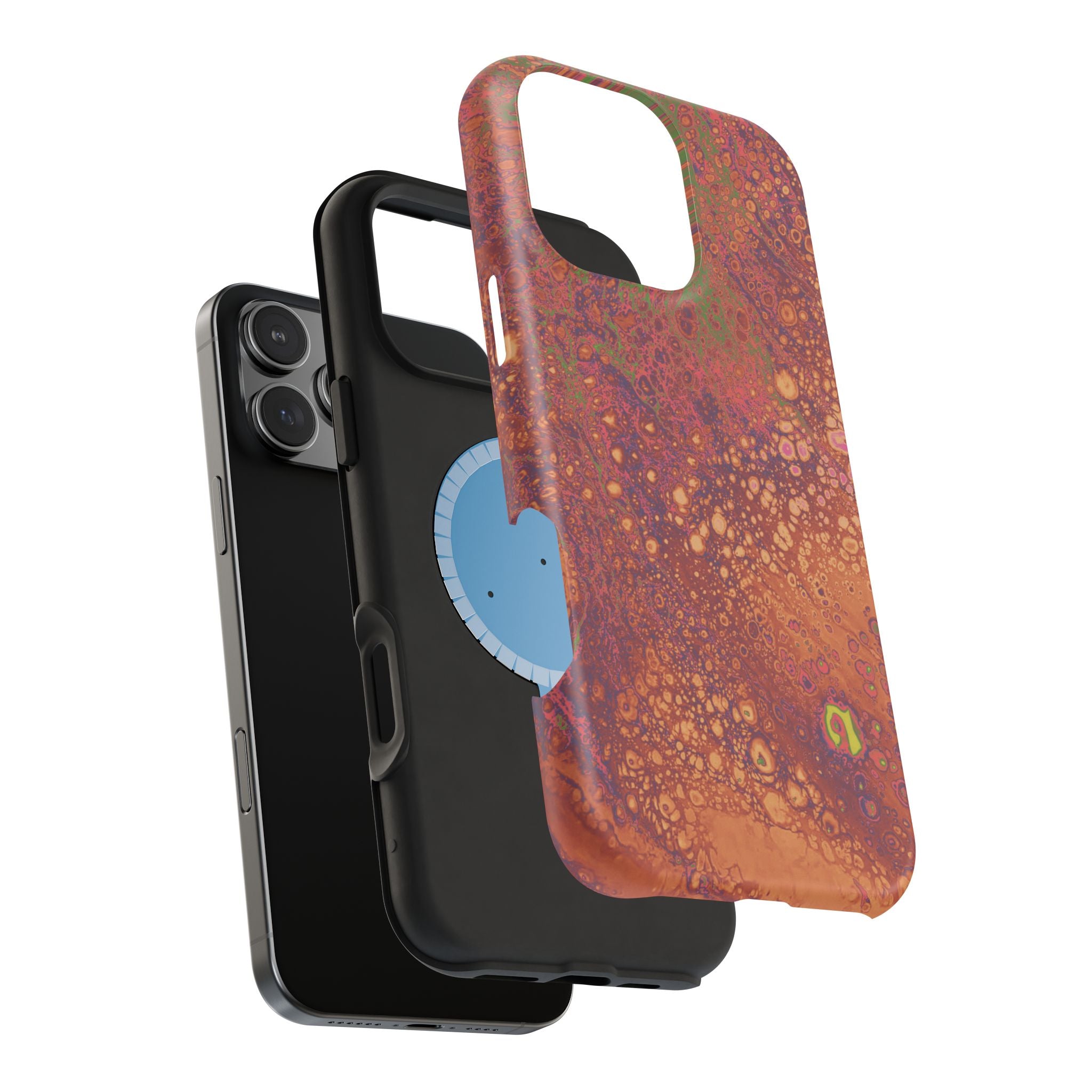 Amber Surge MagSafe iPhone Case – Abstract Art Design, Shockproof for iPhone 14–17 Pro & Pro Max