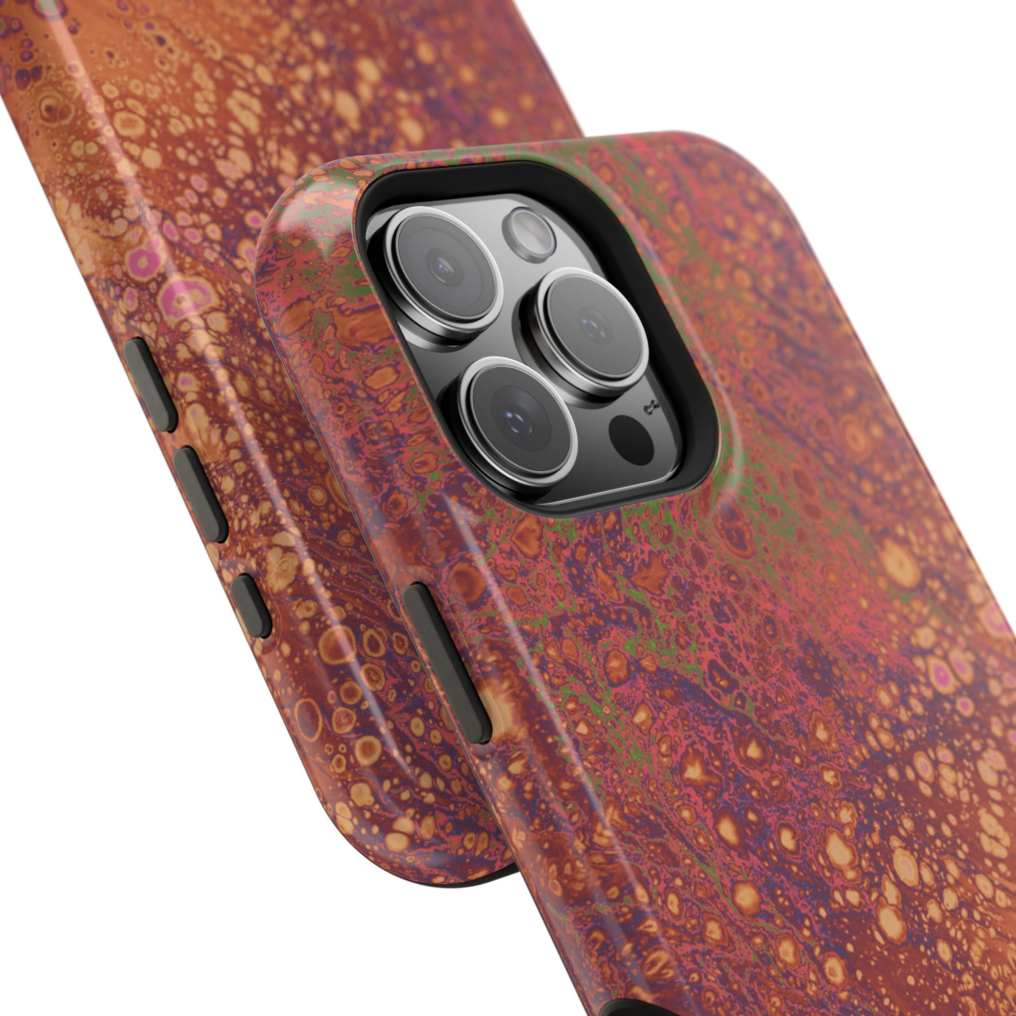 Amber Surge MagSafe iPhone Case – Abstract Art Design, Shockproof for iPhone 14–17 Pro & Pro Max