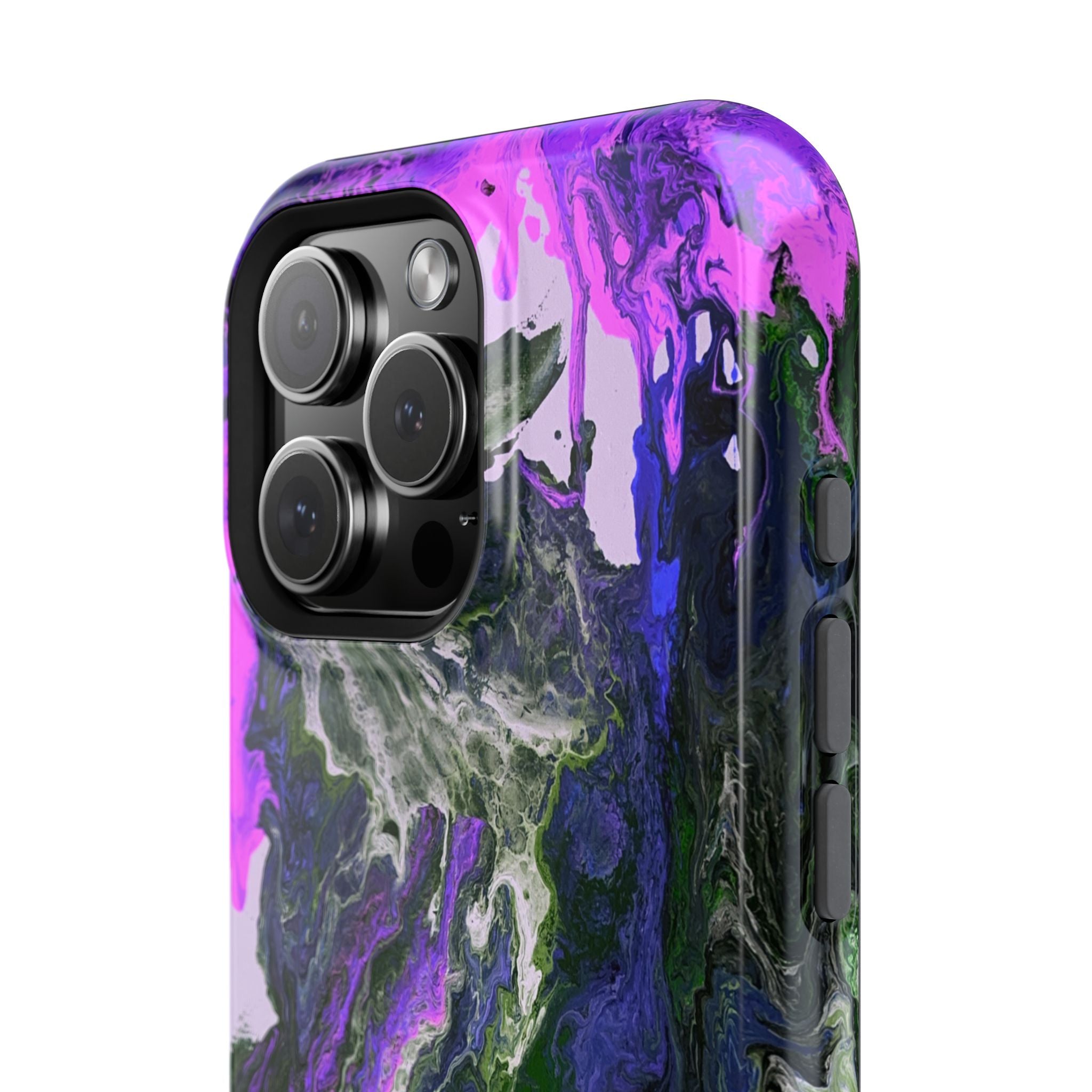 Neon Blossom X MagSafe iPhone Case – Abstract Art Design, Shockproof for iPhone 14–17 Pro & Pro Max