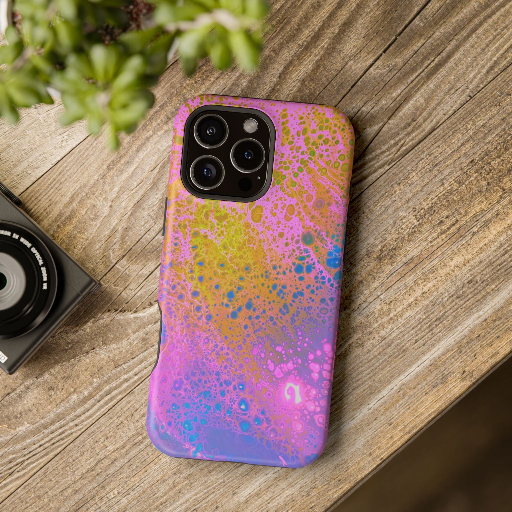 Spectral Distortion MagSafe iPhone Case – Abstract Art Design, Shockproof for iPhone 14–17 Pro & Pro Max