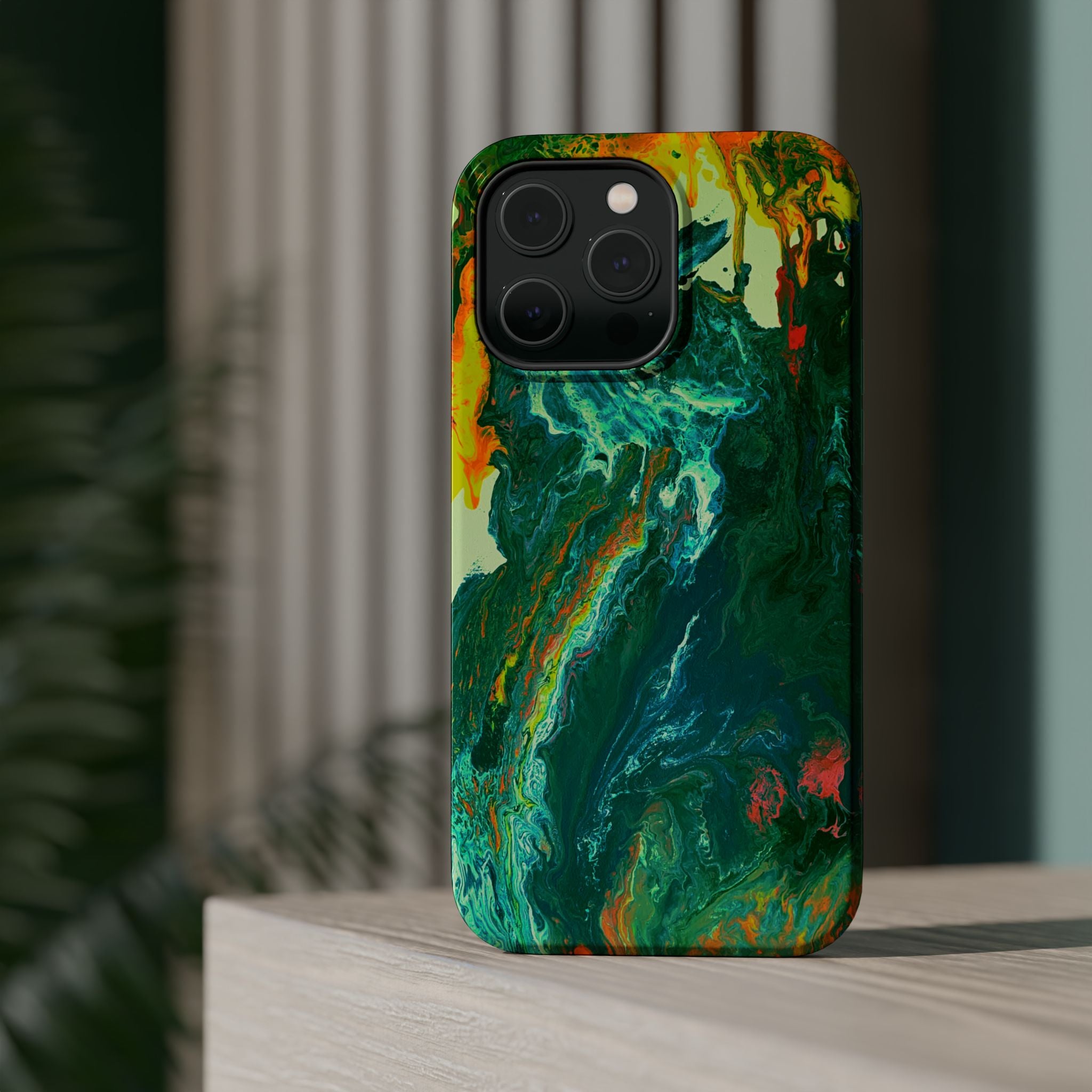 Radioactive Core X MagSafe iPhone Case – Abstract Art Design, Shockproof for iPhone 14–17 Pro & Pro Max