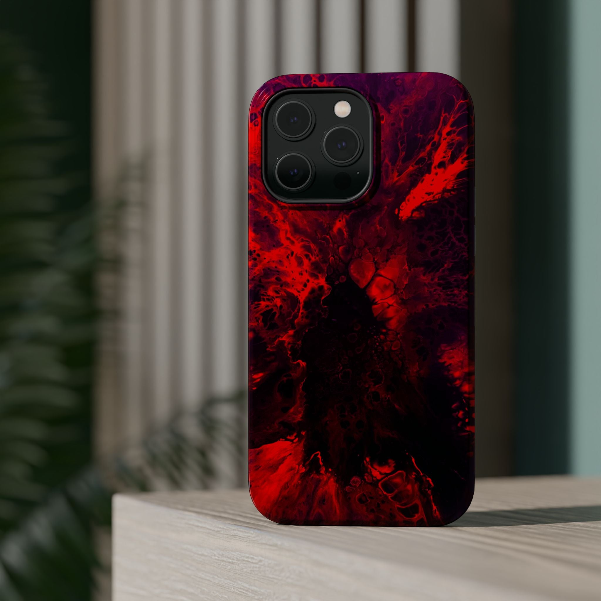 Bloodflare MagSafe iPhone Case – Abstract Art Design, Shockproof for iPhone 14–17 Pro & Pro Max