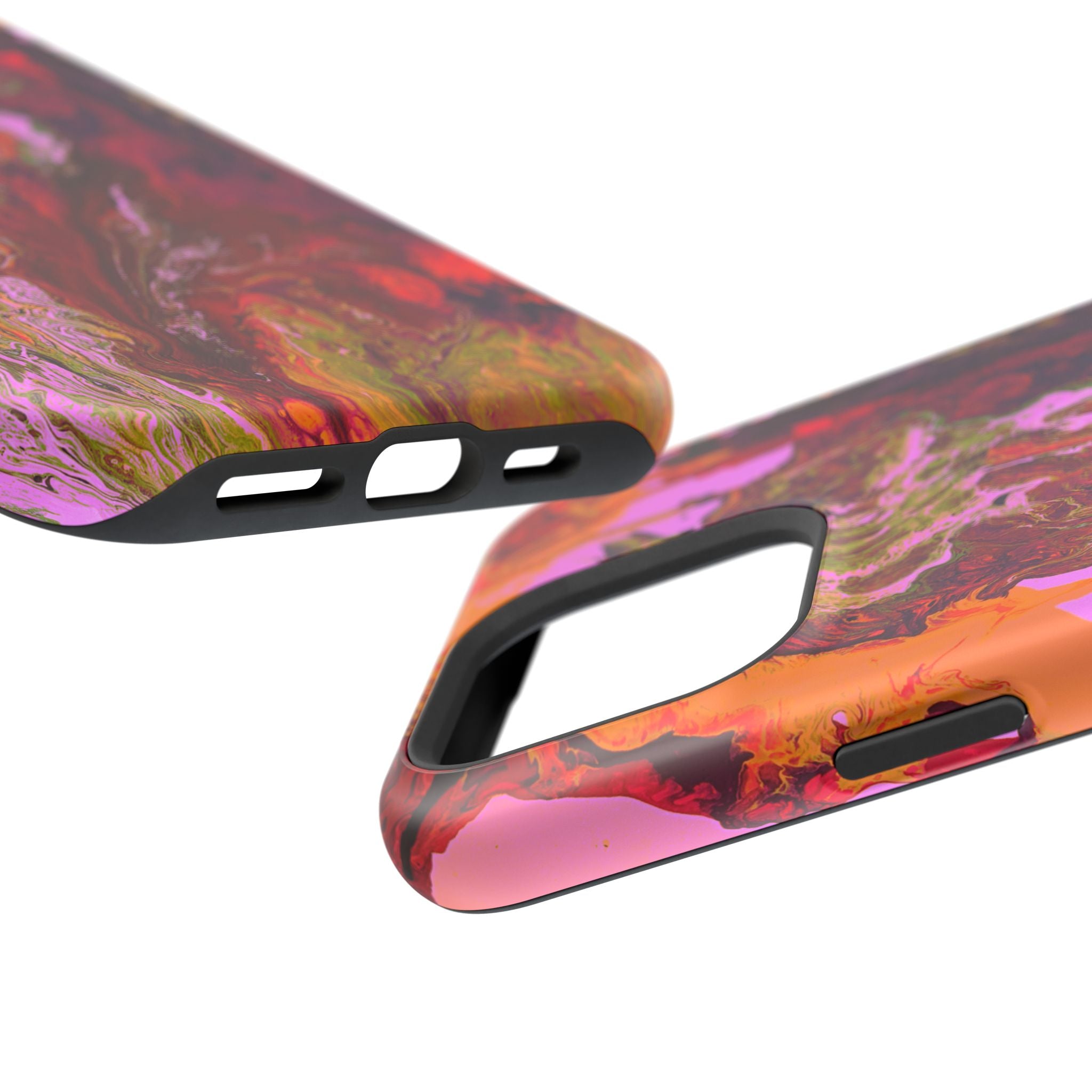 Gold Reactor X MagSafe iPhone Case – Abstract Art Design, Shockproof for iPhone 14–17 Pro & Pro Max