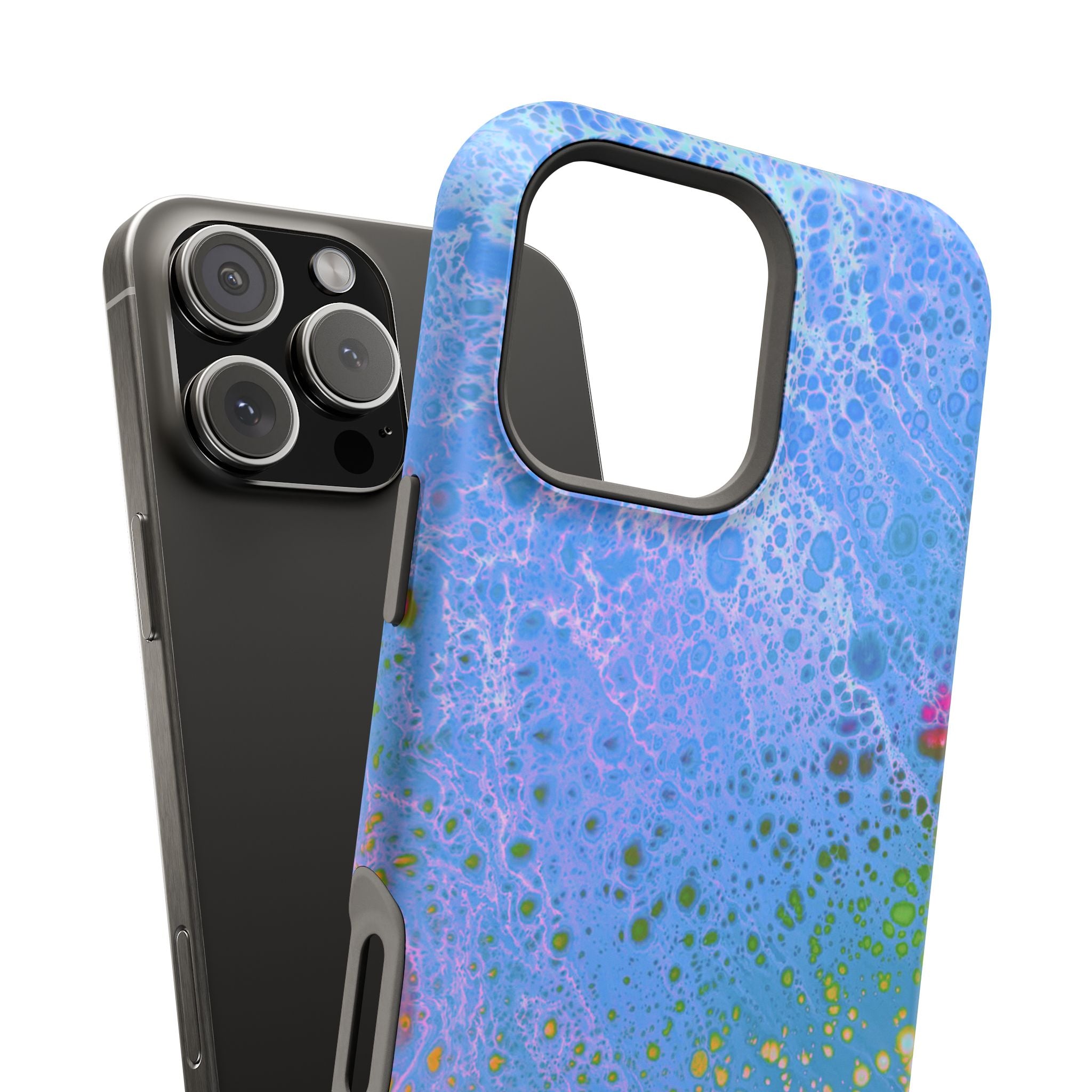 Frost Bloom MagSafe iPhone Case – Abstract Art Design, Shockproof for iPhone 14–17 Pro & Pro Max