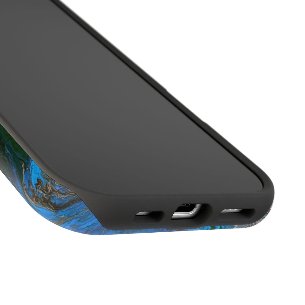 Cobalt Overdrive X MagSafe iPhone Case – Abstract Art Design, Shockproof for iPhone 14–17 Pro & Pro Max