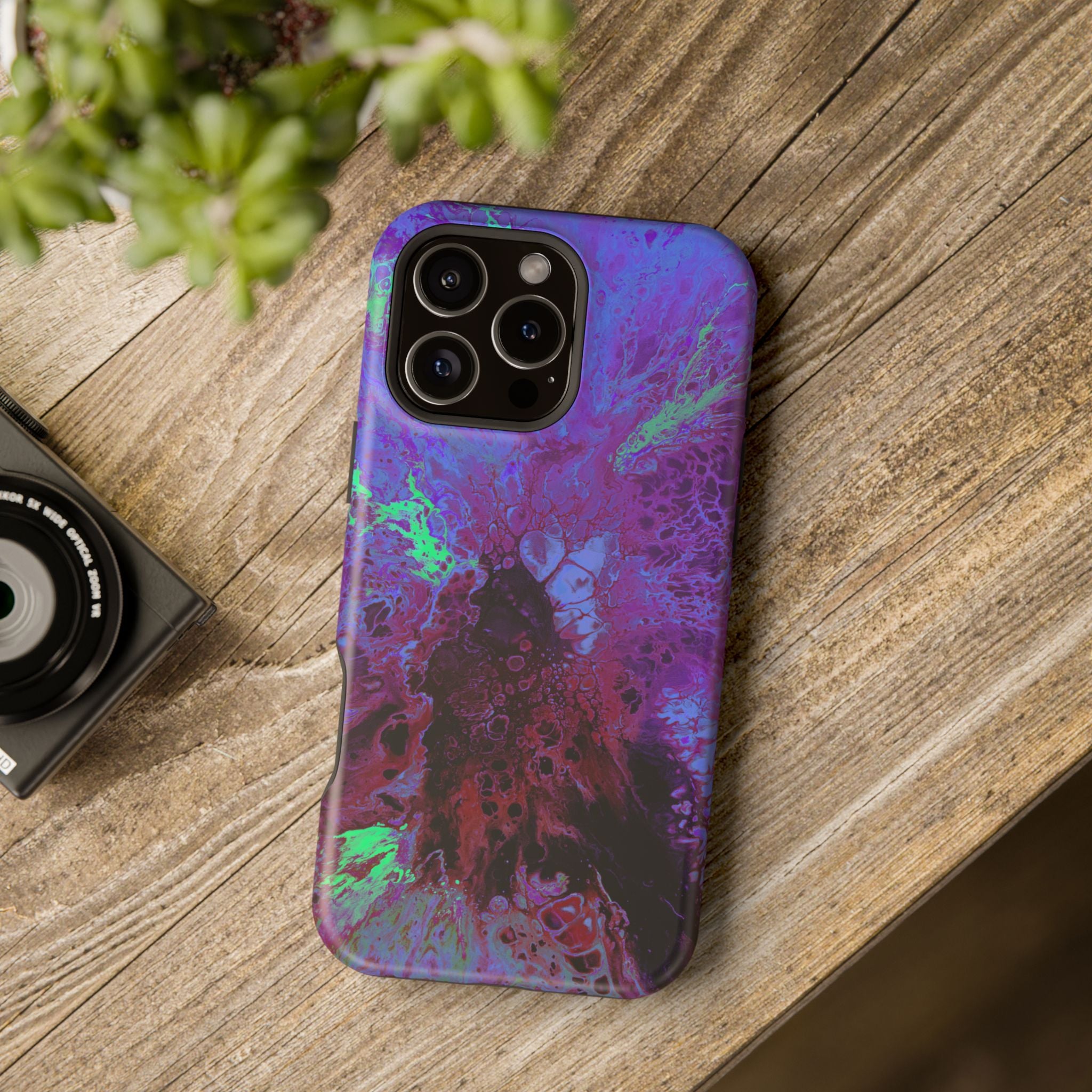 Mystic Reactor MagSafe iPhone Case – Abstract Art Design, Shockproof for iPhone 14–17 Pro & Pro Max