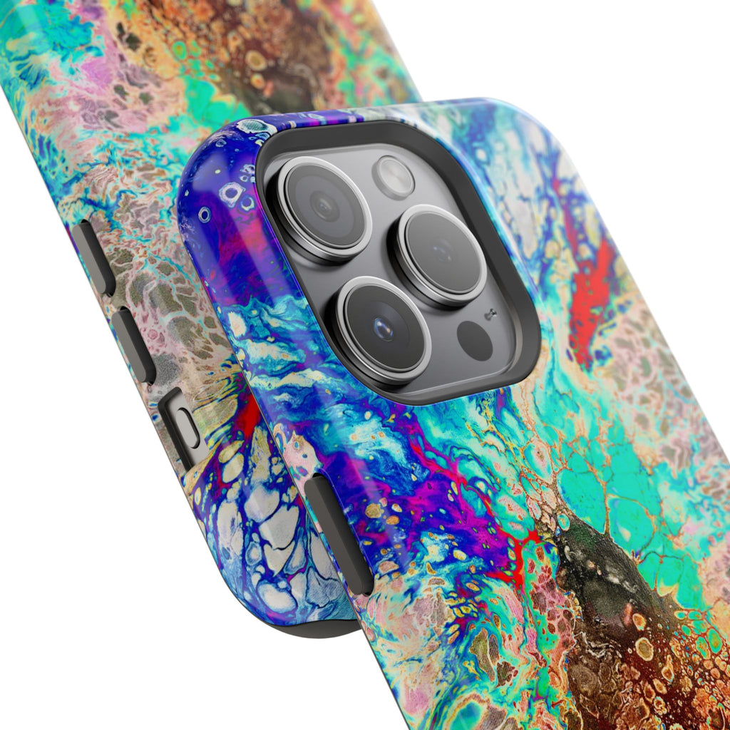 Spectrum Collapse MagSafe iPhone Case – Abstract Art Design, Shockproof for iPhone 14–17 Pro & Pro Max