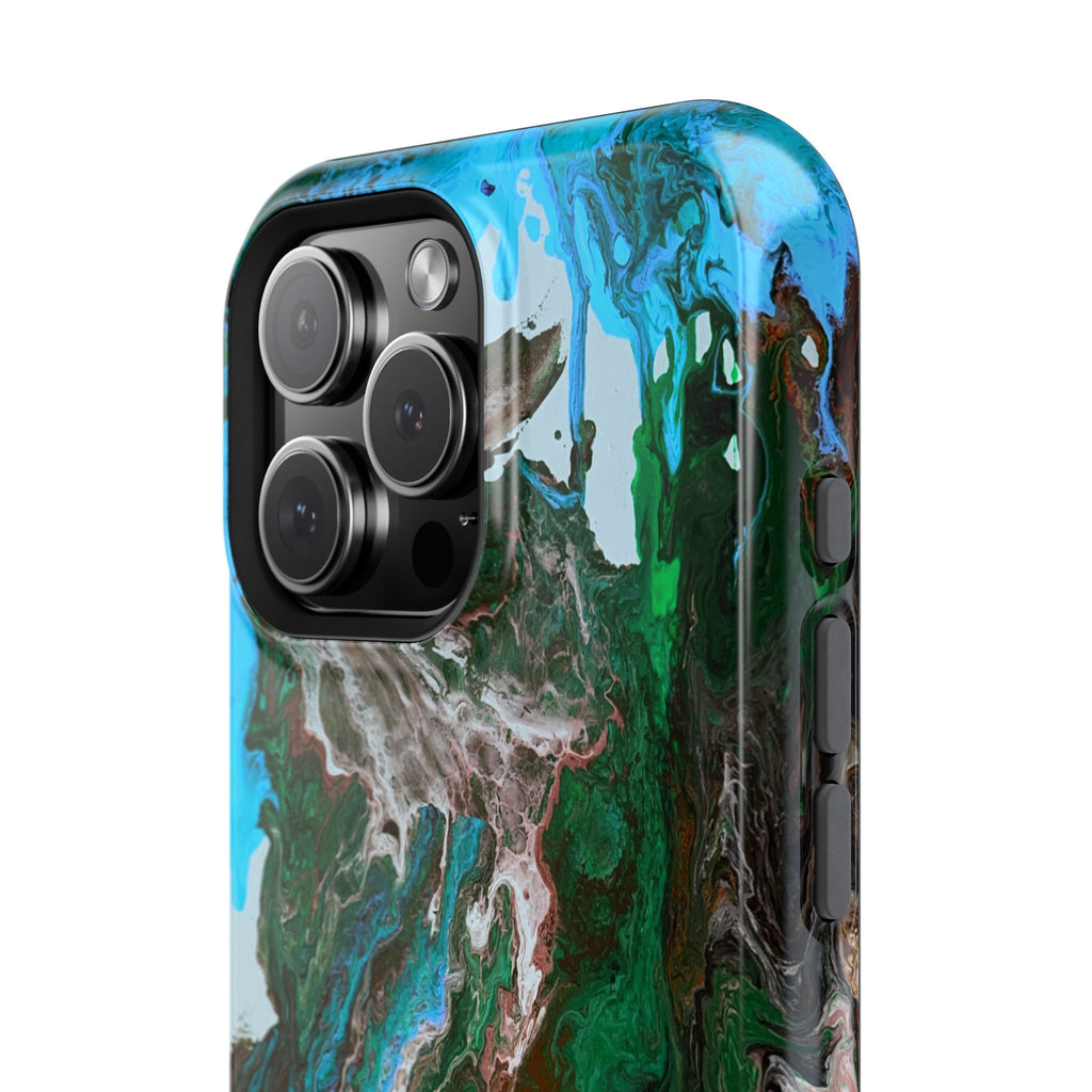 Aqua Reactor X MagSafe iPhone Case – Abstract Art Design, Shockproof for iPhone 14–17 Pro & Pro Max