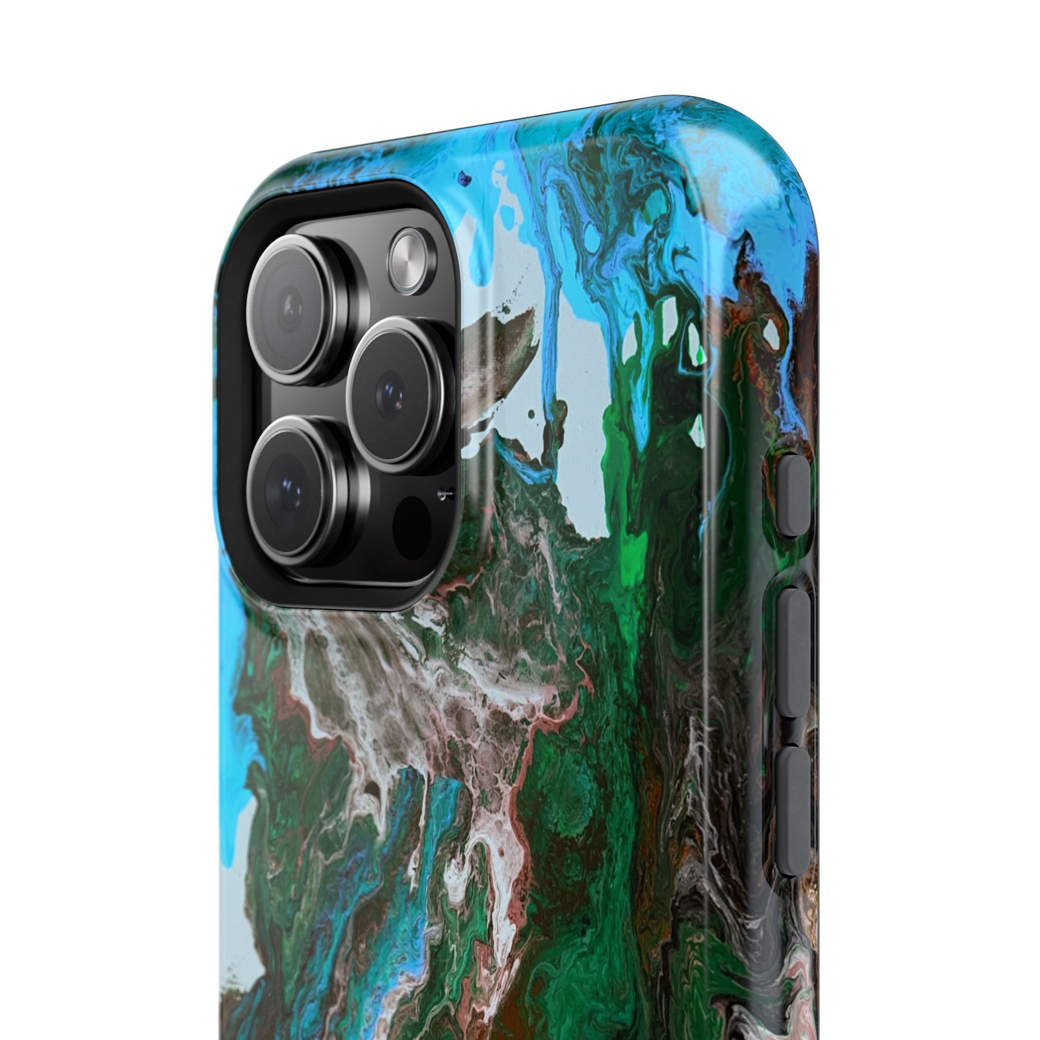Aqua Reactor X MagSafe iPhone Case – Abstract Art Design, Shockproof for iPhone 14–17 Pro & Pro Max