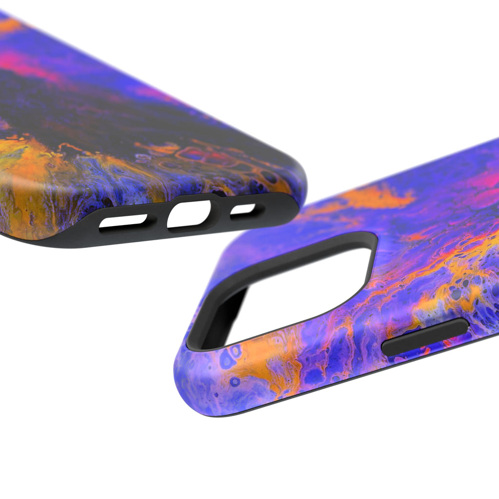 Cobalt Storm MagSafe iPhone Case – Abstract Art Design, Shockproof for iPhone 14–17 Pro & Pro Max