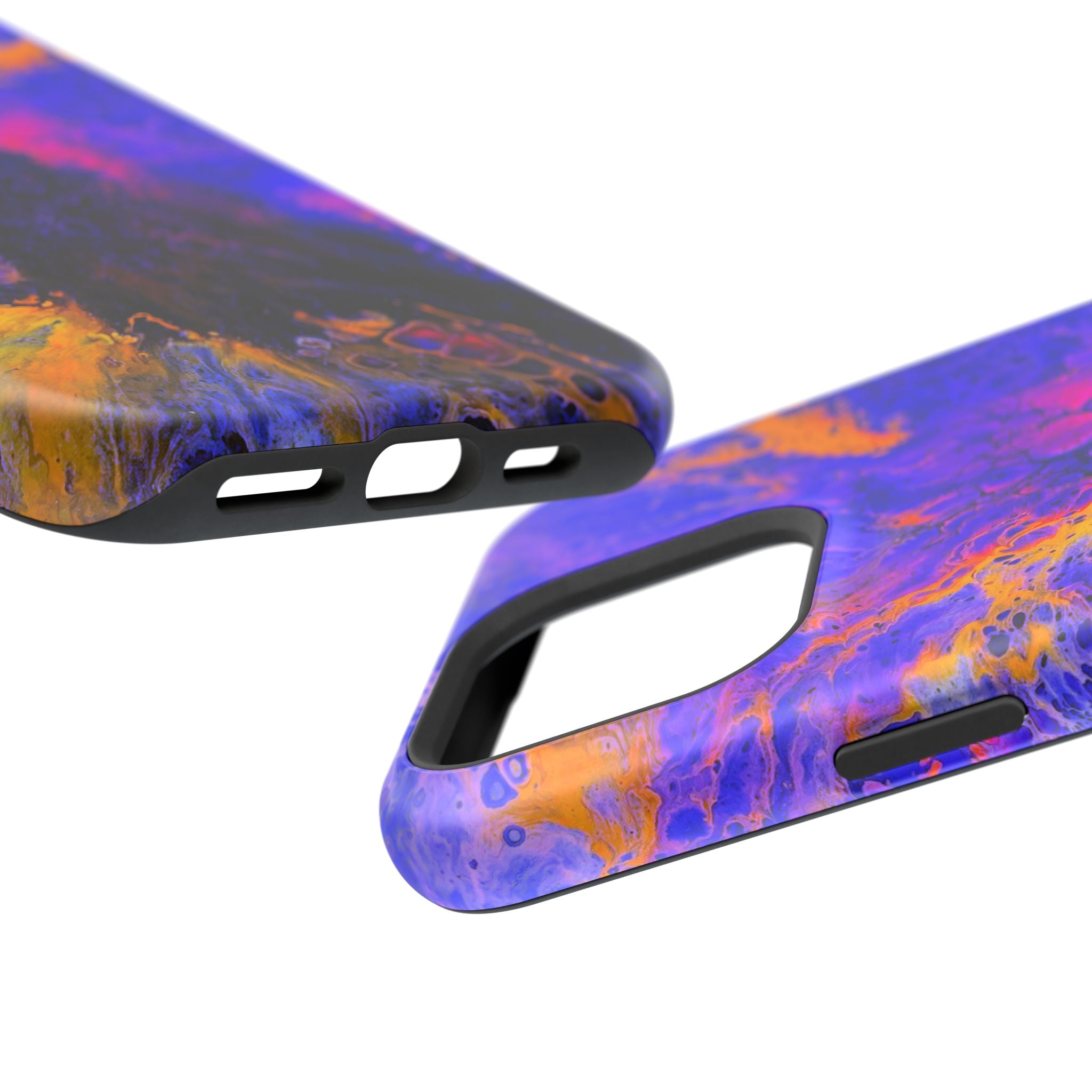 Cobalt Storm MagSafe iPhone Case – Abstract Art Design, Shockproof for iPhone 14–17 Pro & Pro Max