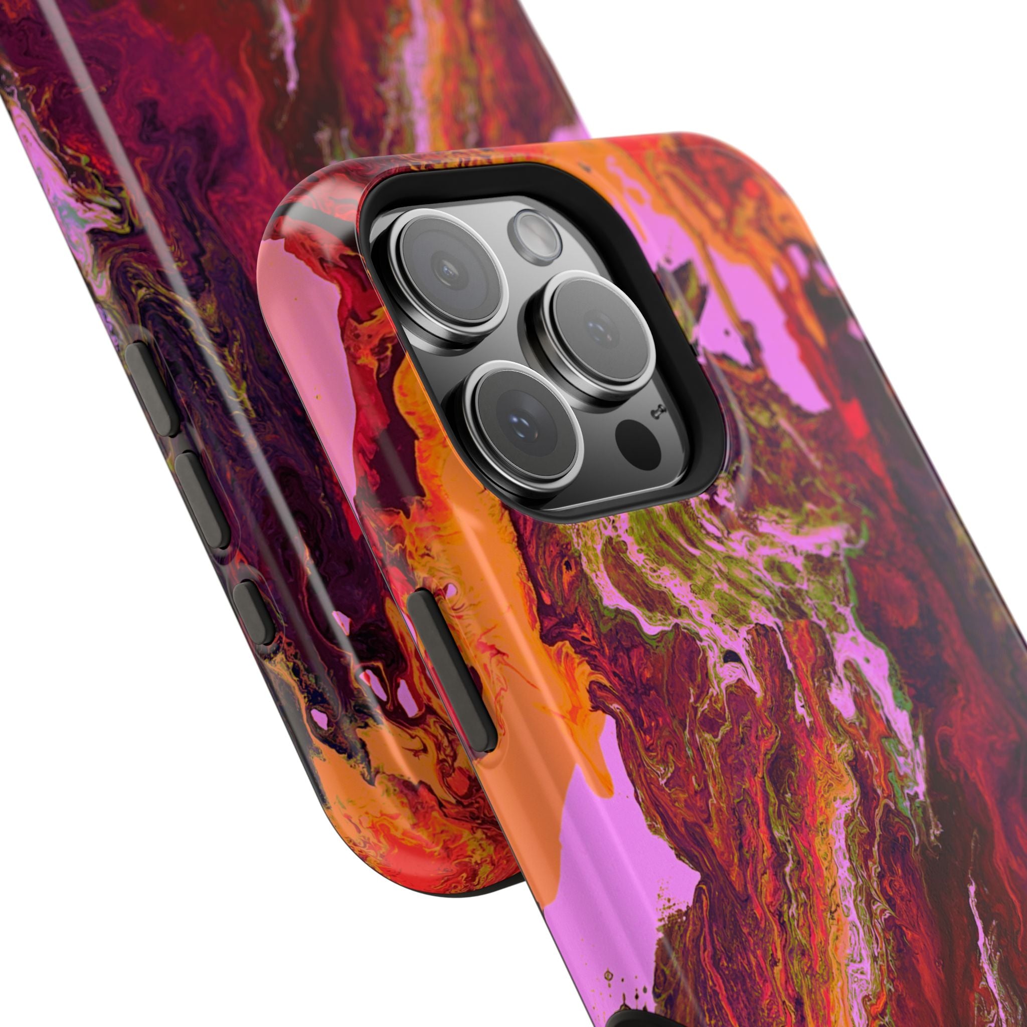 Gold Reactor X MagSafe iPhone Case – Abstract Art Design, Shockproof for iPhone 14–17 Pro & Pro Max