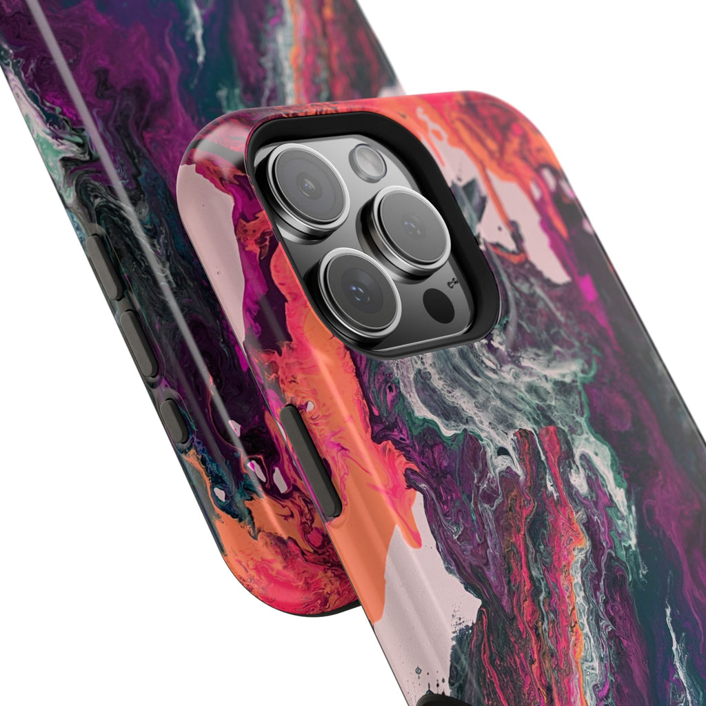 Colorwave Distortion X MagSafe iPhone Case – Abstract Art Design, Shockproof for iPhone 14–17 Pro & Pro Max