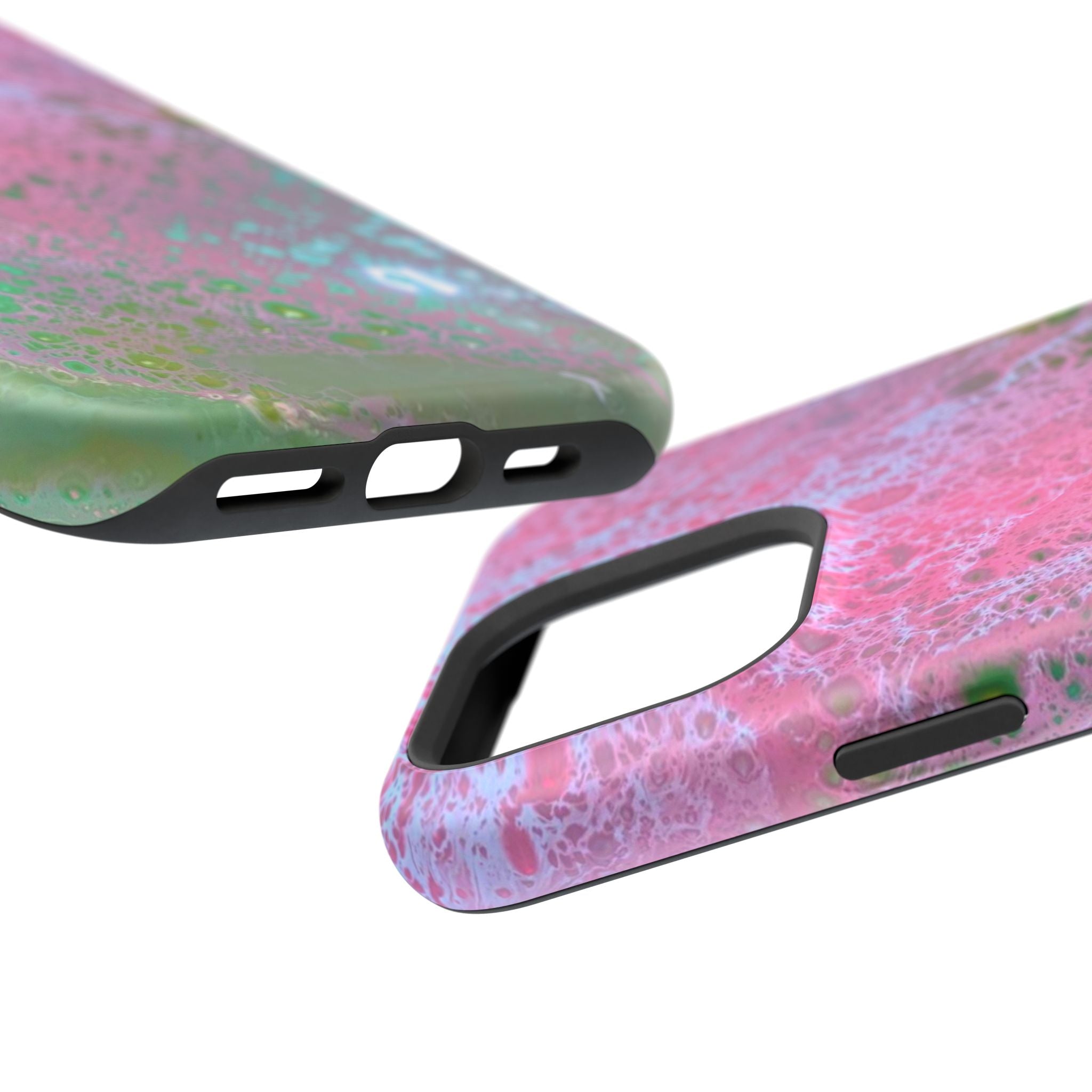 Acid Pink MagSafe iPhone Case – Abstract Art Design, Shockproof for iPhone 14–17 Pro & Pro Max