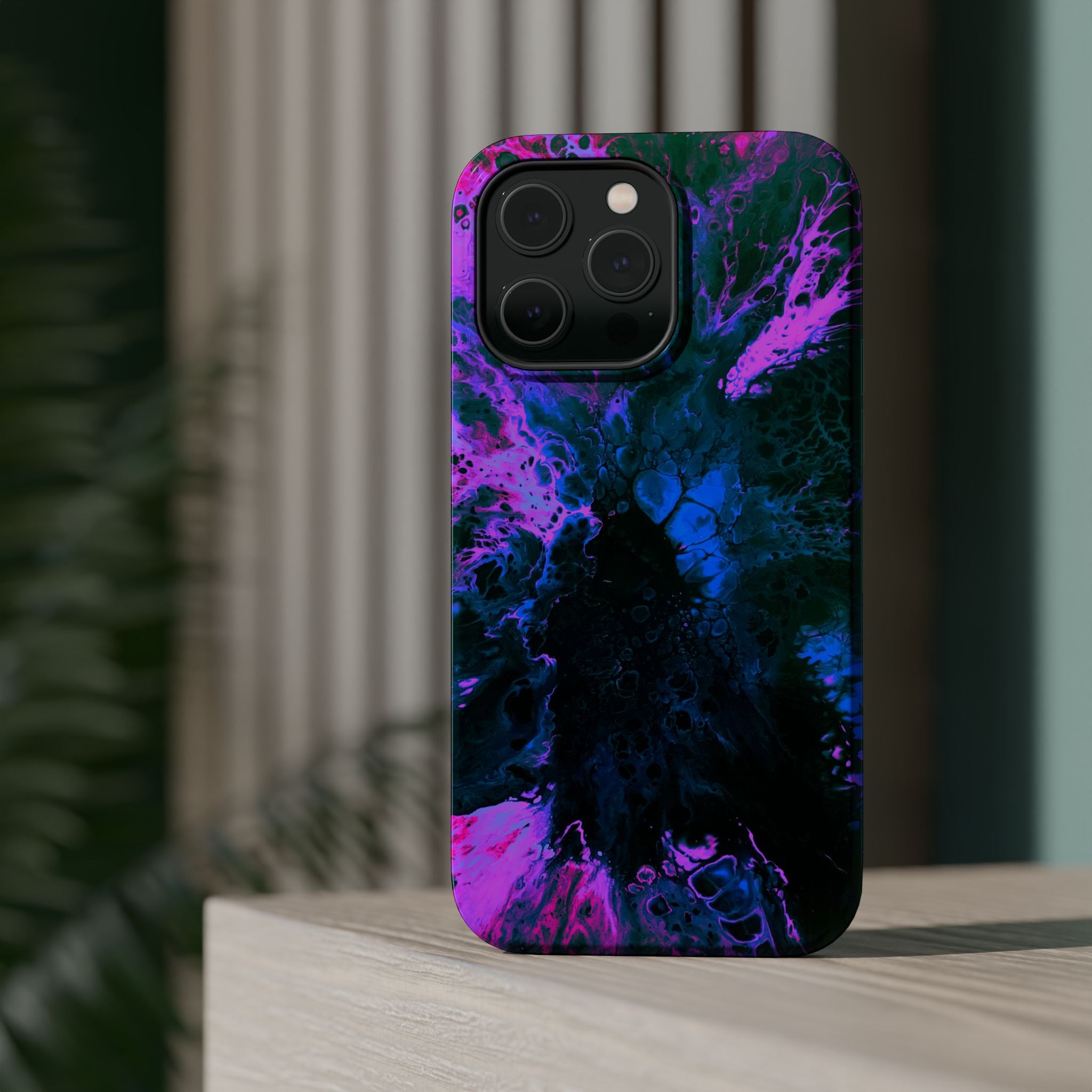Ultraviolet Shock MagSafe iPhone Case – Abstract Art Design, Shockproof for iPhone 14–17 Pro & Pro Max