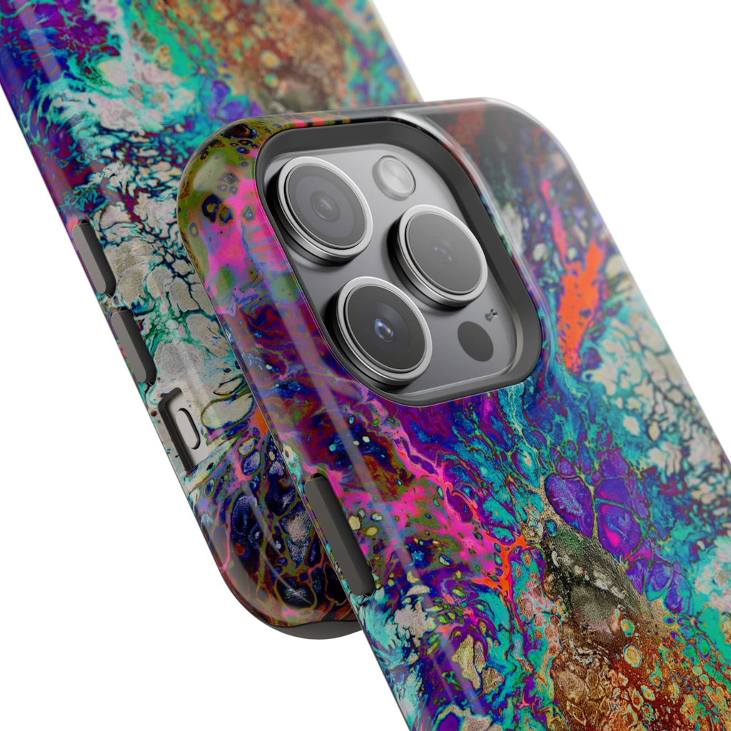 Neon Vein MagSafe iPhone Case – Abstract Art Design, Shockproof for iPhone 14–17 Pro & Pro Max