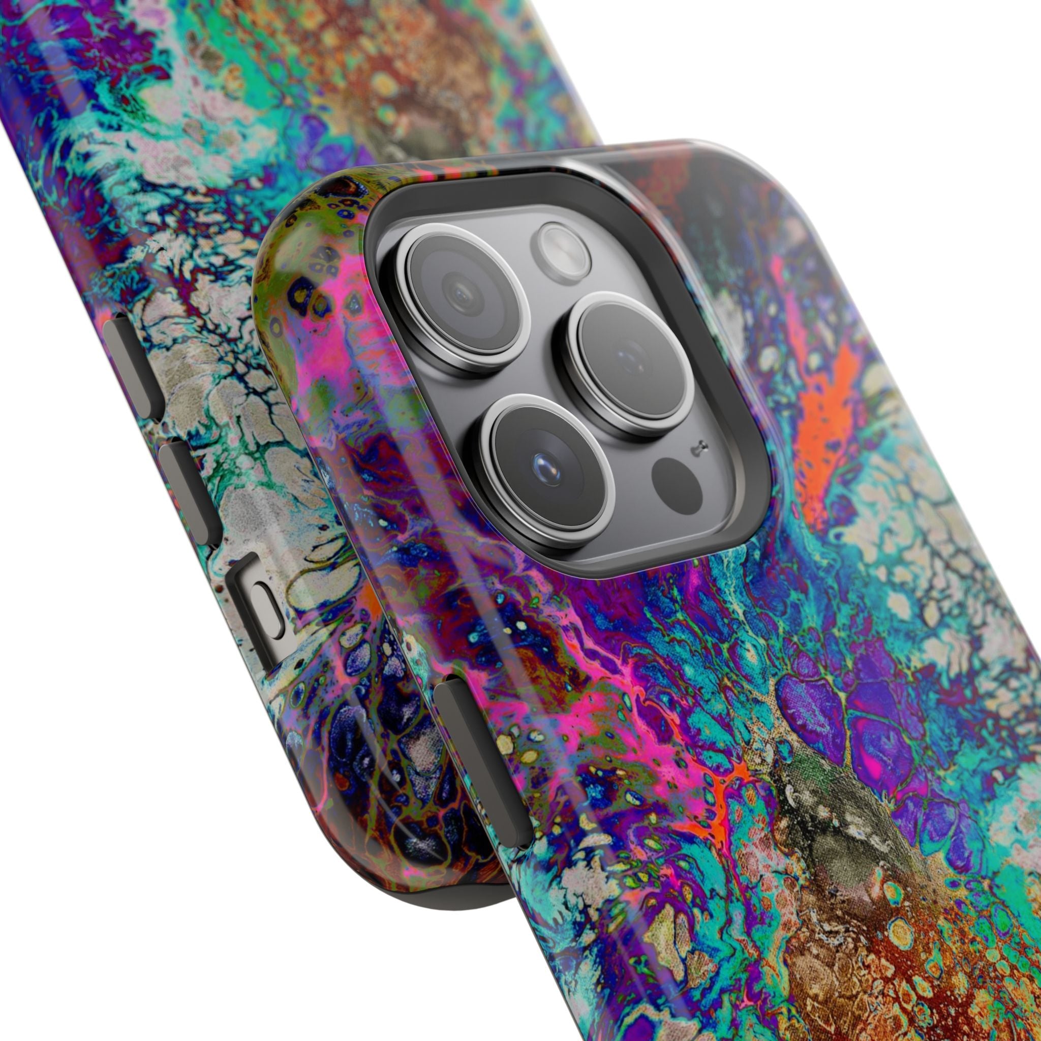 Neon Vein MagSafe iPhone Case – Abstract Art Design, Shockproof for iPhone 14–17 Pro & Pro Max