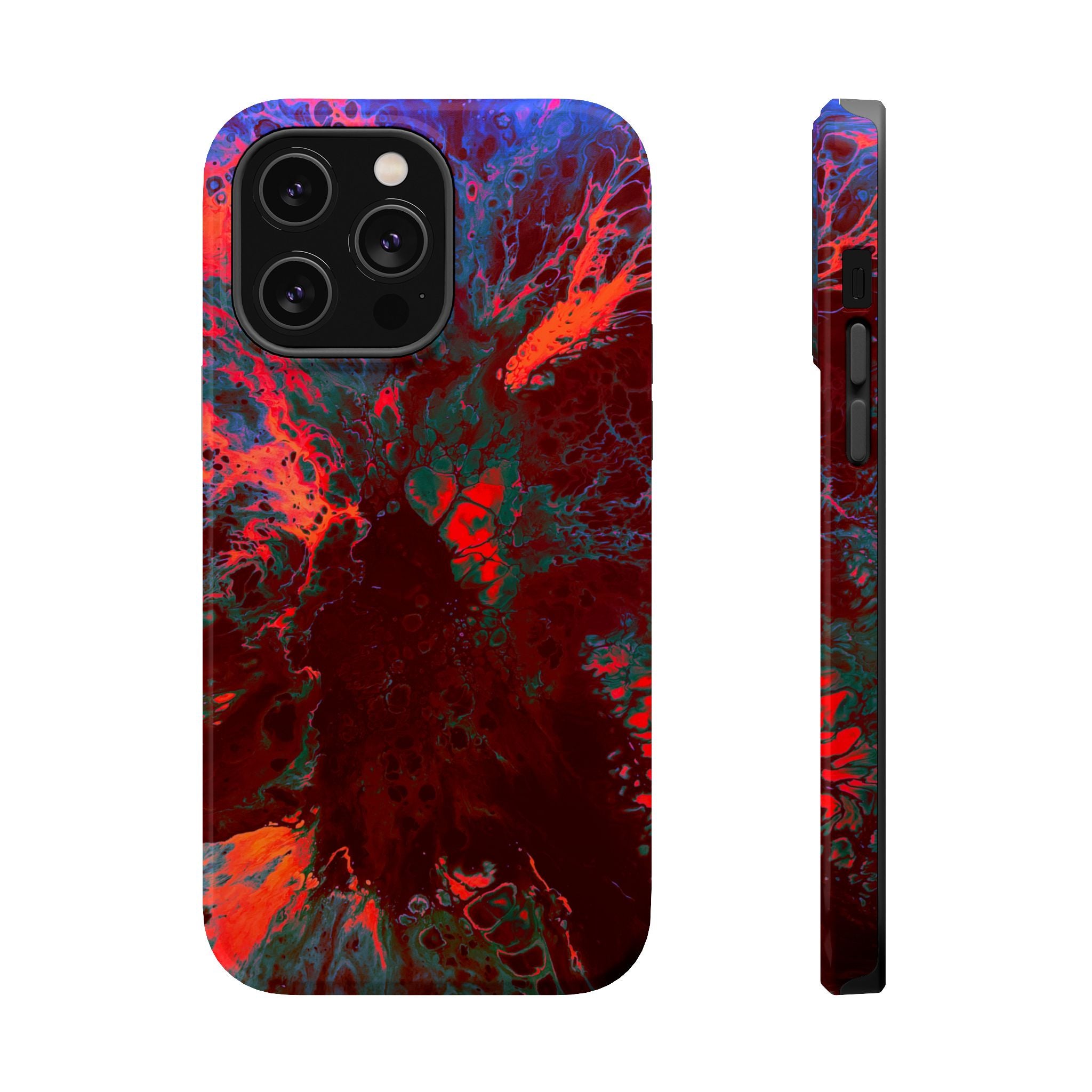 Heatwave Bloom MagSafe iPhone Case – Abstract Art Design, Shockproof for iPhone 14–17 Pro & Pro Max